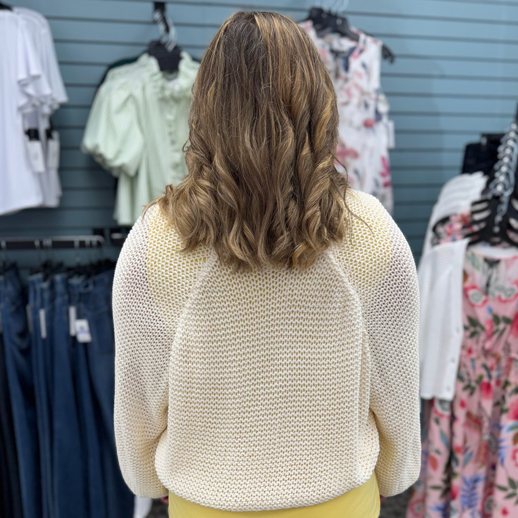 Drop Shoulder Knit Open Cardigan