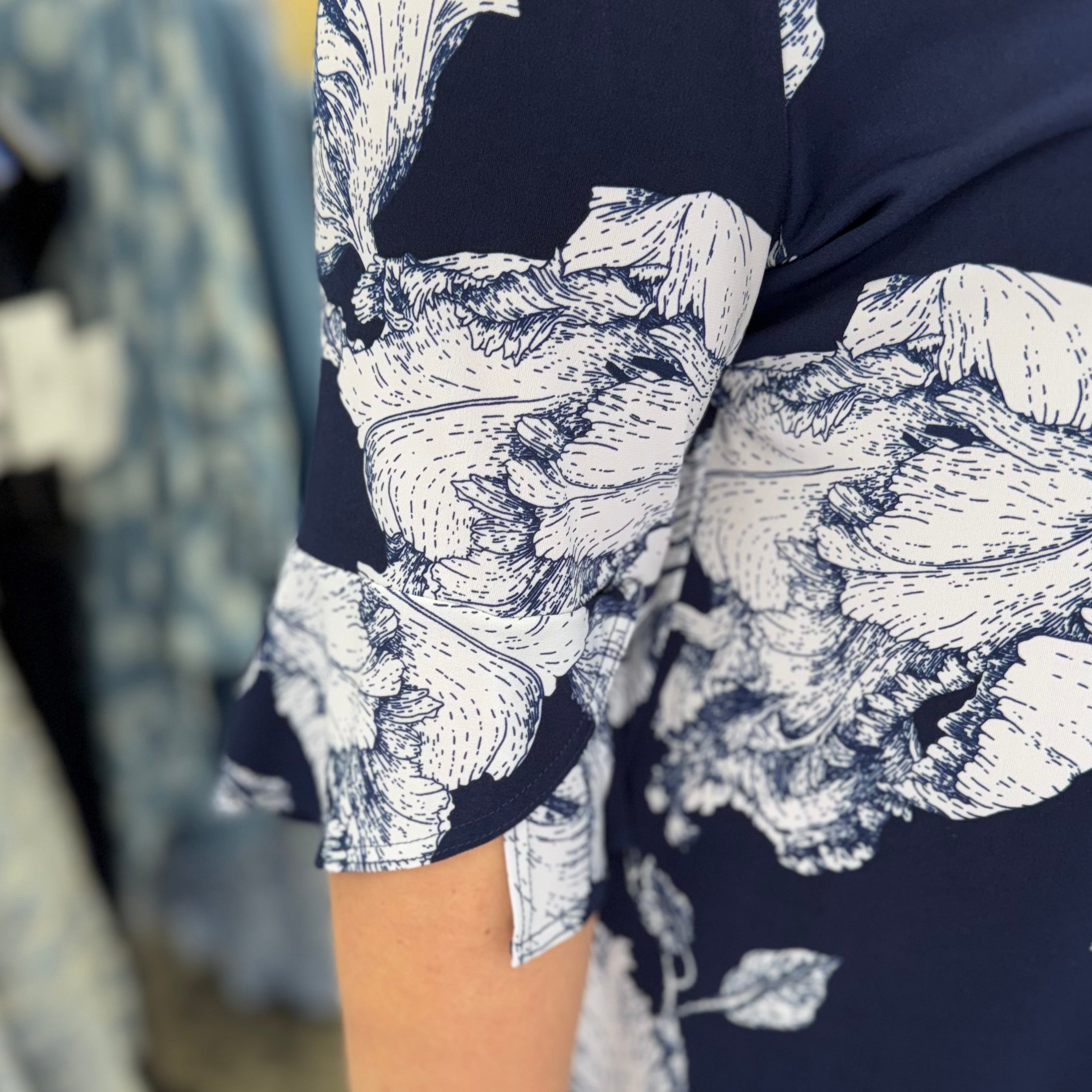 Peony Blossom Tulip Cuff Back Tie Dress