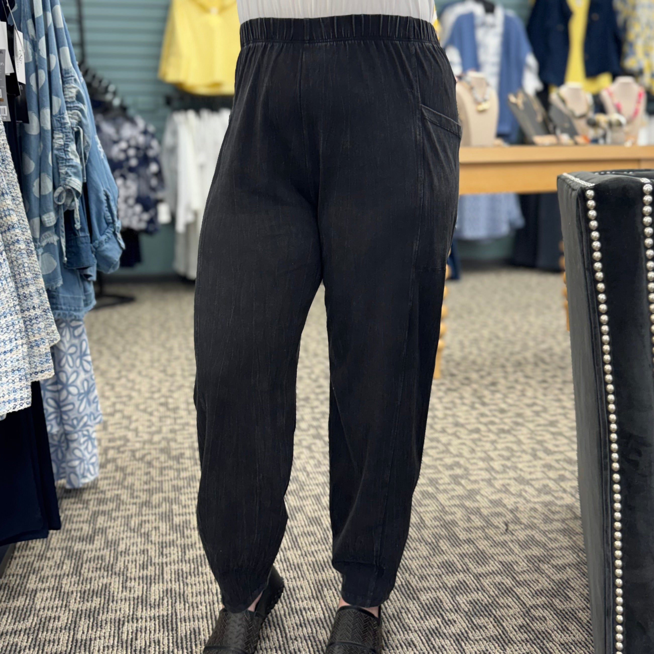Barrel Leg Stretch Waist Band Pant