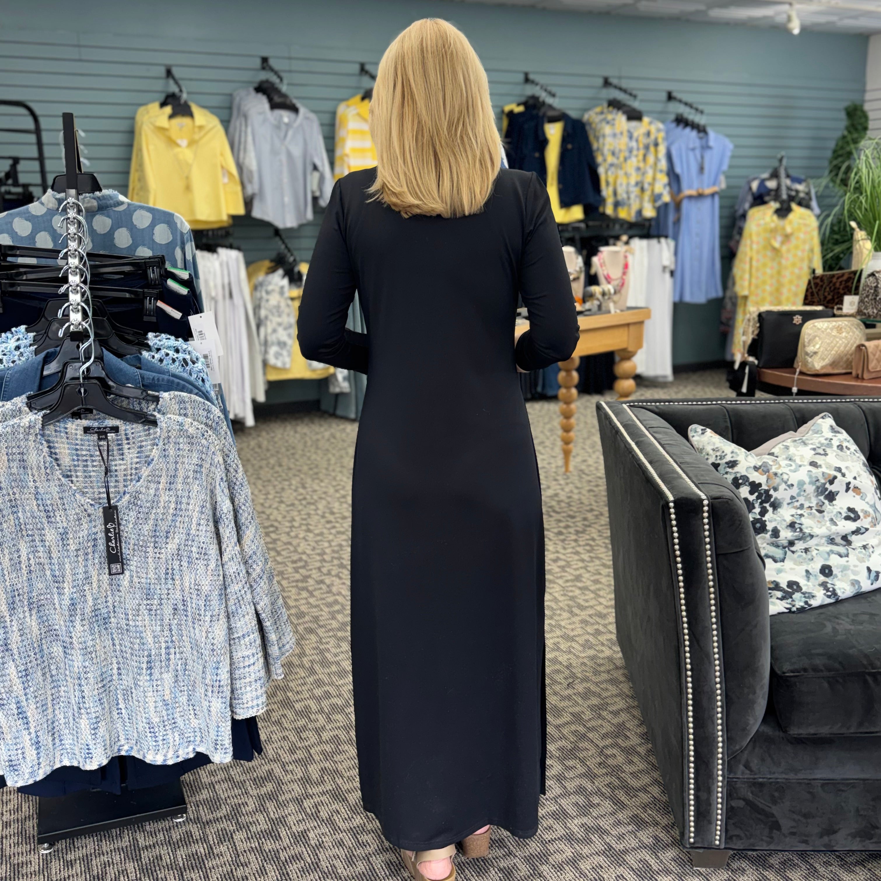 3/4 Sleeve Maxi Dress