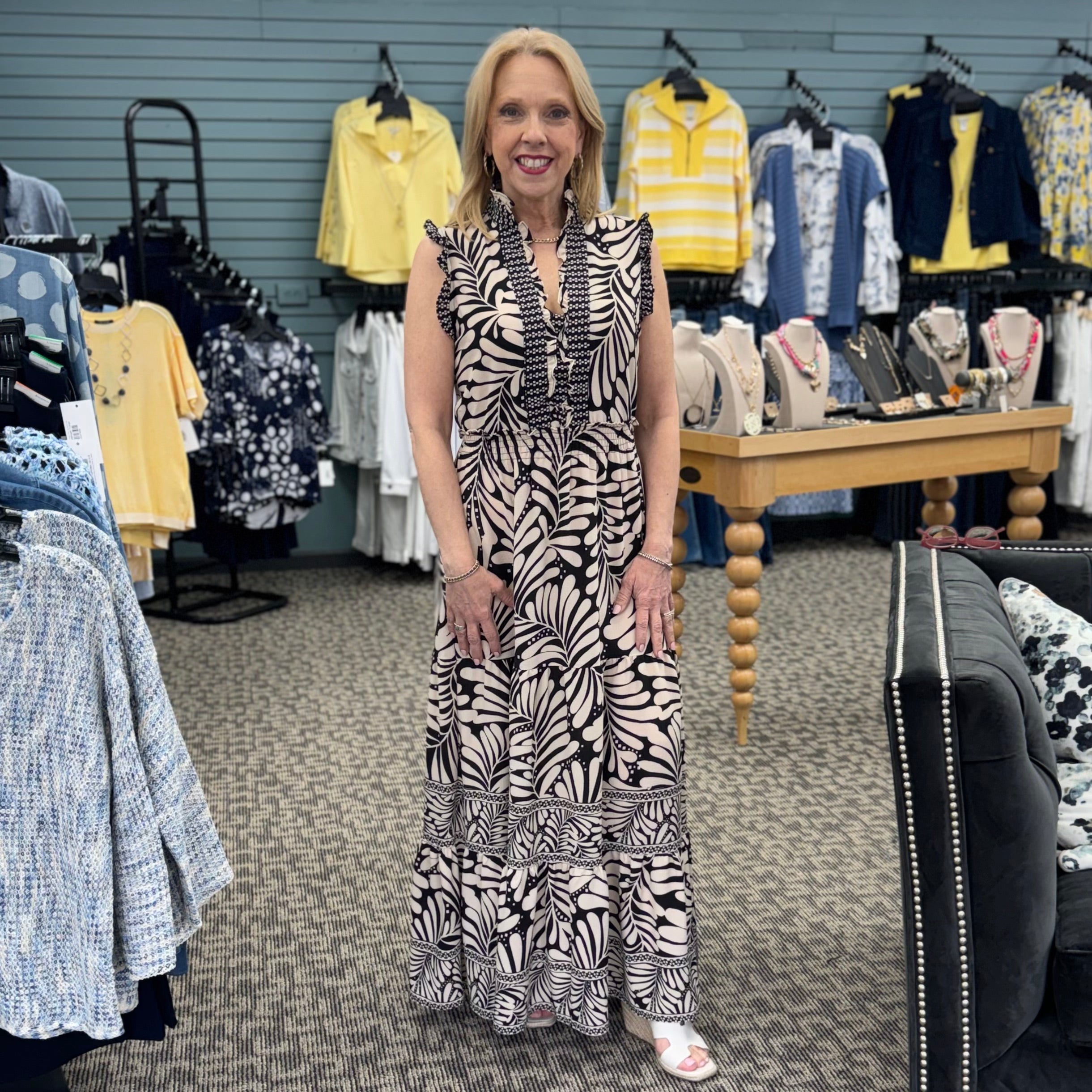 Smocked Waist Tiered Skirt Maxi Dress