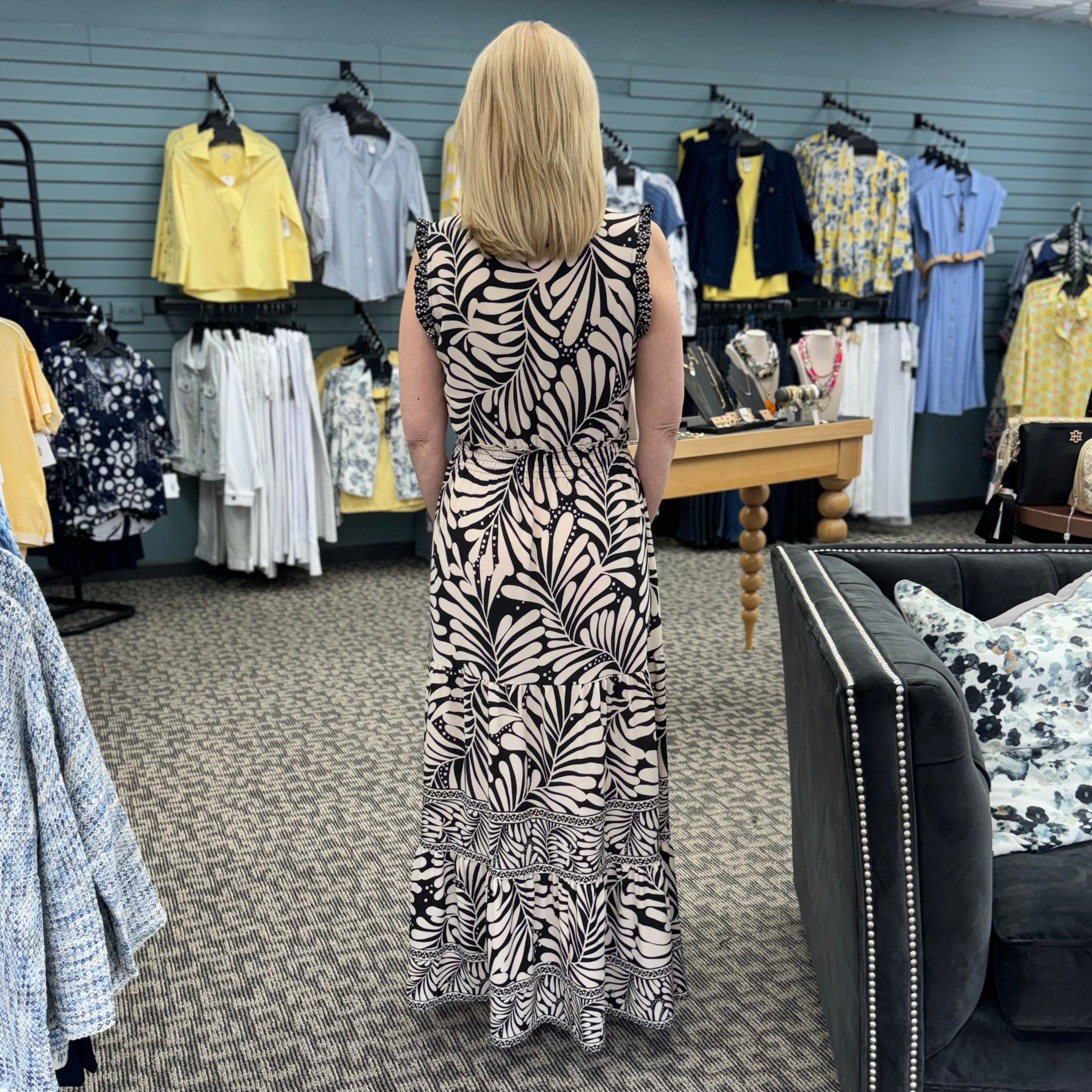 Smocked Waist Tiered Skirt Maxi Dress