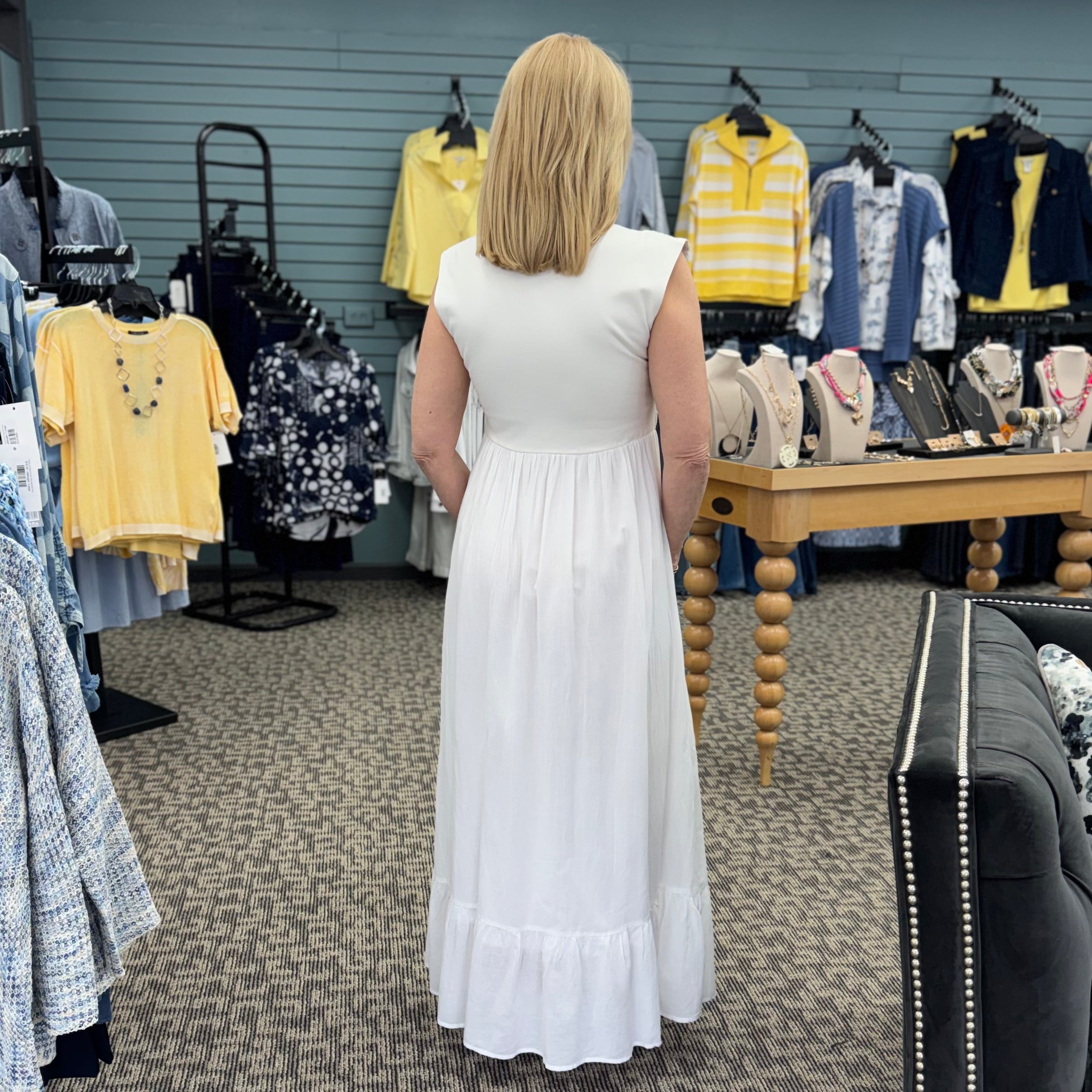 Applique Detail Bodice Empire Seam Maxi Dress