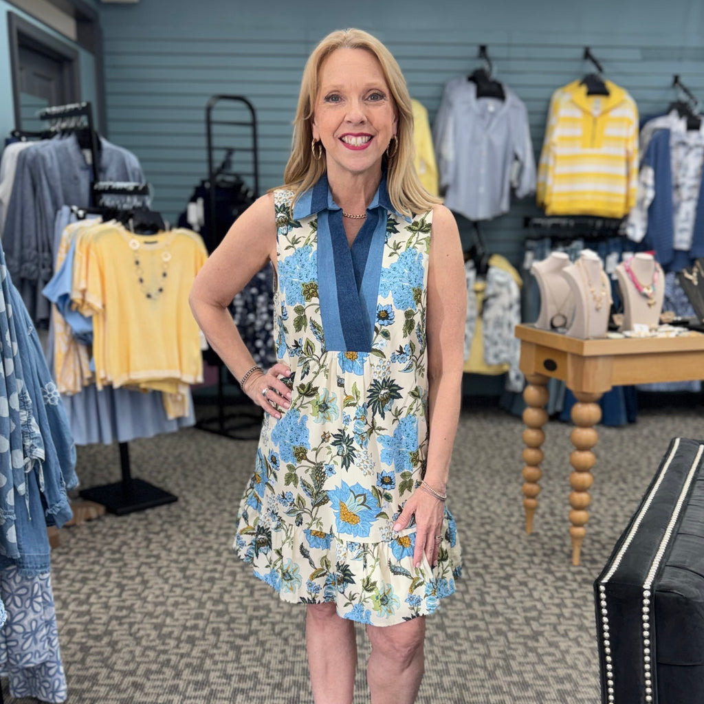 Sleeveless Floral Pattern Dress