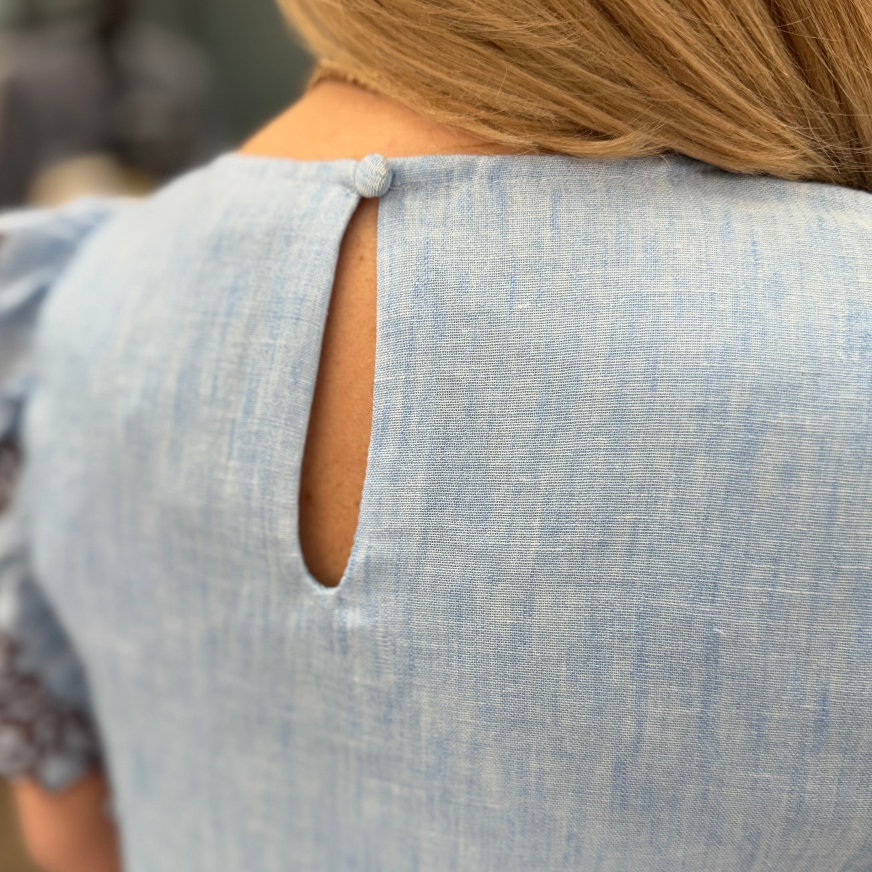 Flutter Sleeves Embroidery Detail Dress