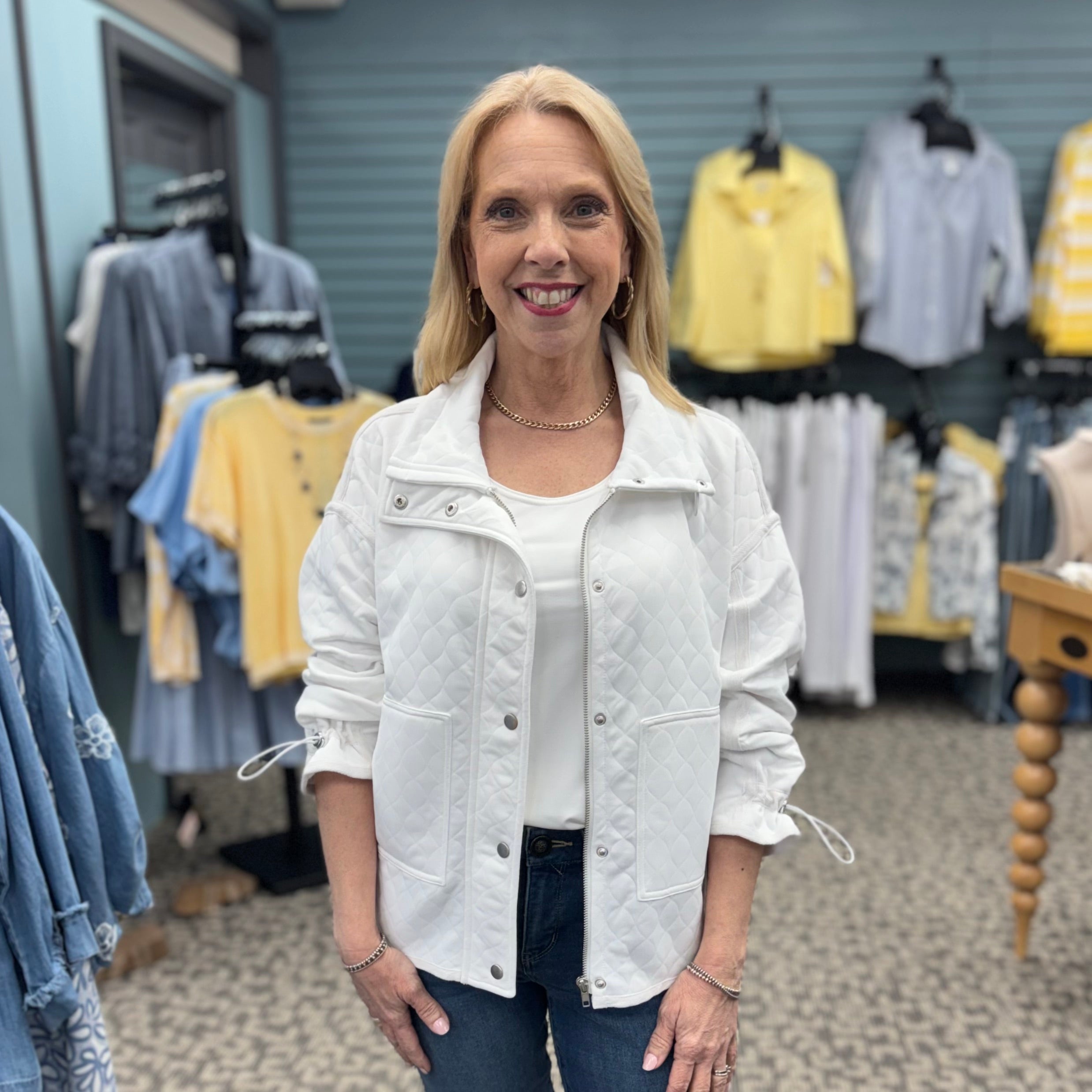 Drawstring Long Sleeve Utility Jacket