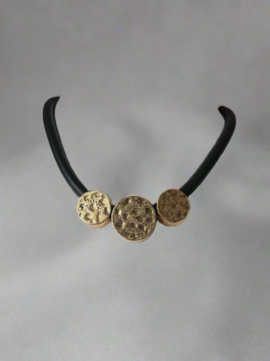 Short Hammered Gold Necklace