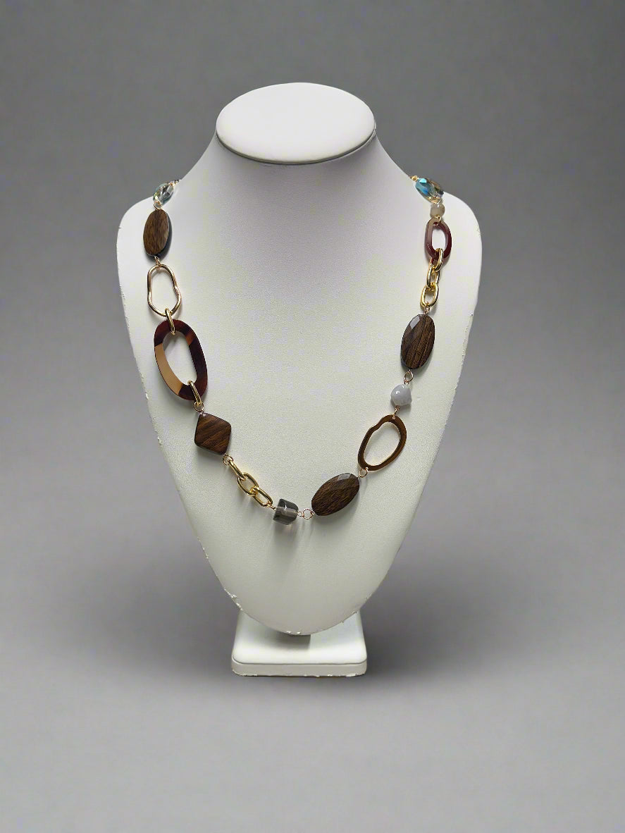 Gold and Natural Tone Necklace