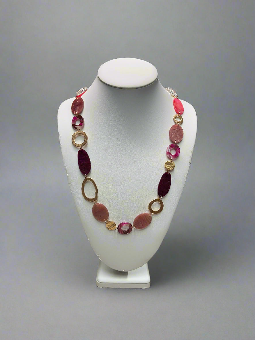 Gold and Pink Tone Necklace
