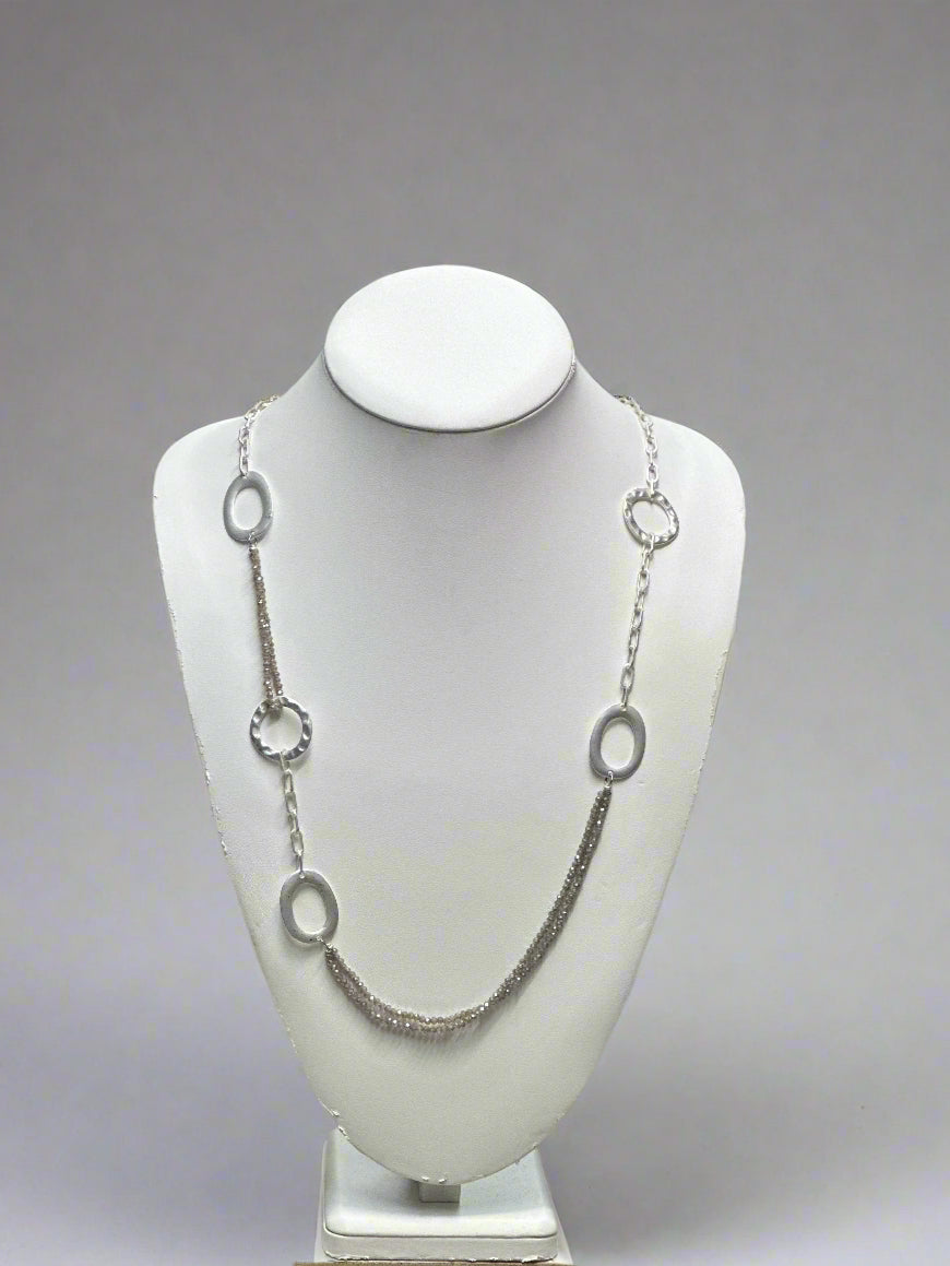 Chain with Hoops and Rhinestones Necklace