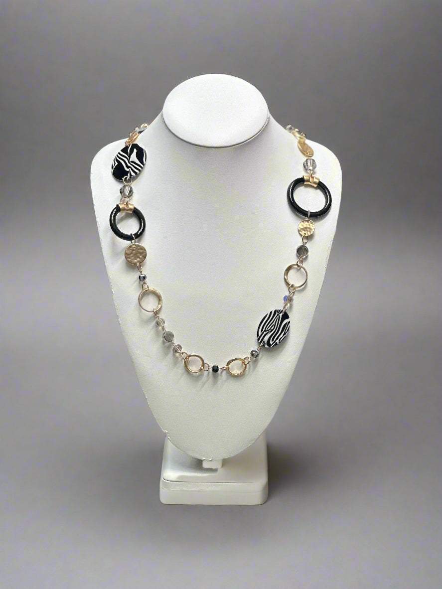 Lucite and Rhinestone Link Necklace