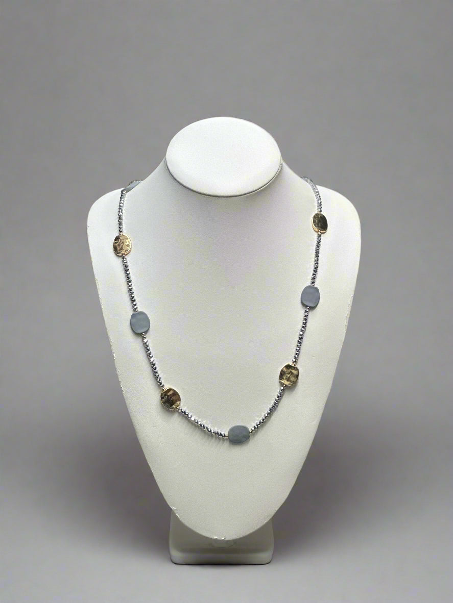 Long Silver and Gold Necklace
