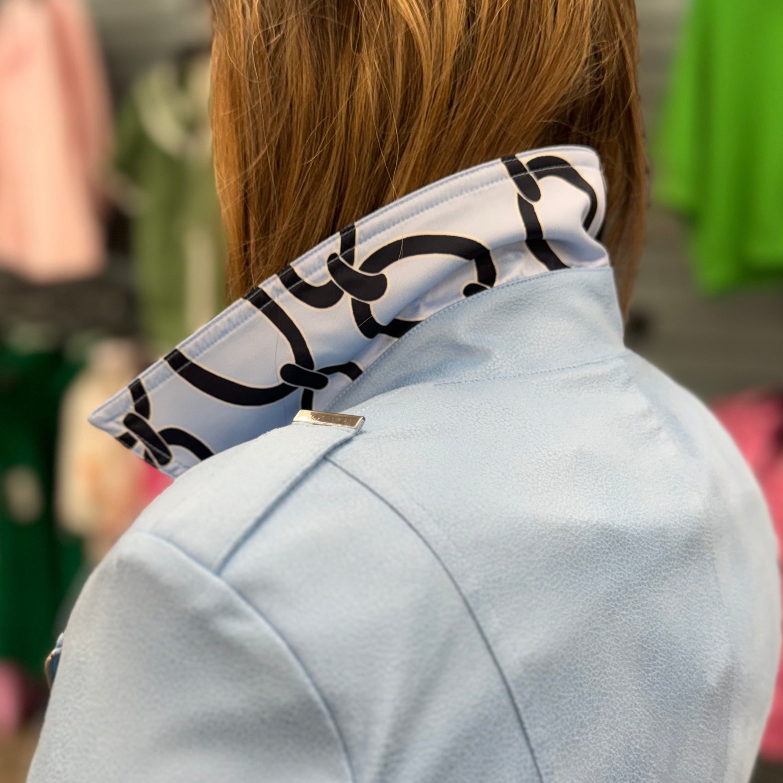 Foiled Faux Suede Fitted Jacket with Decorative Buckles