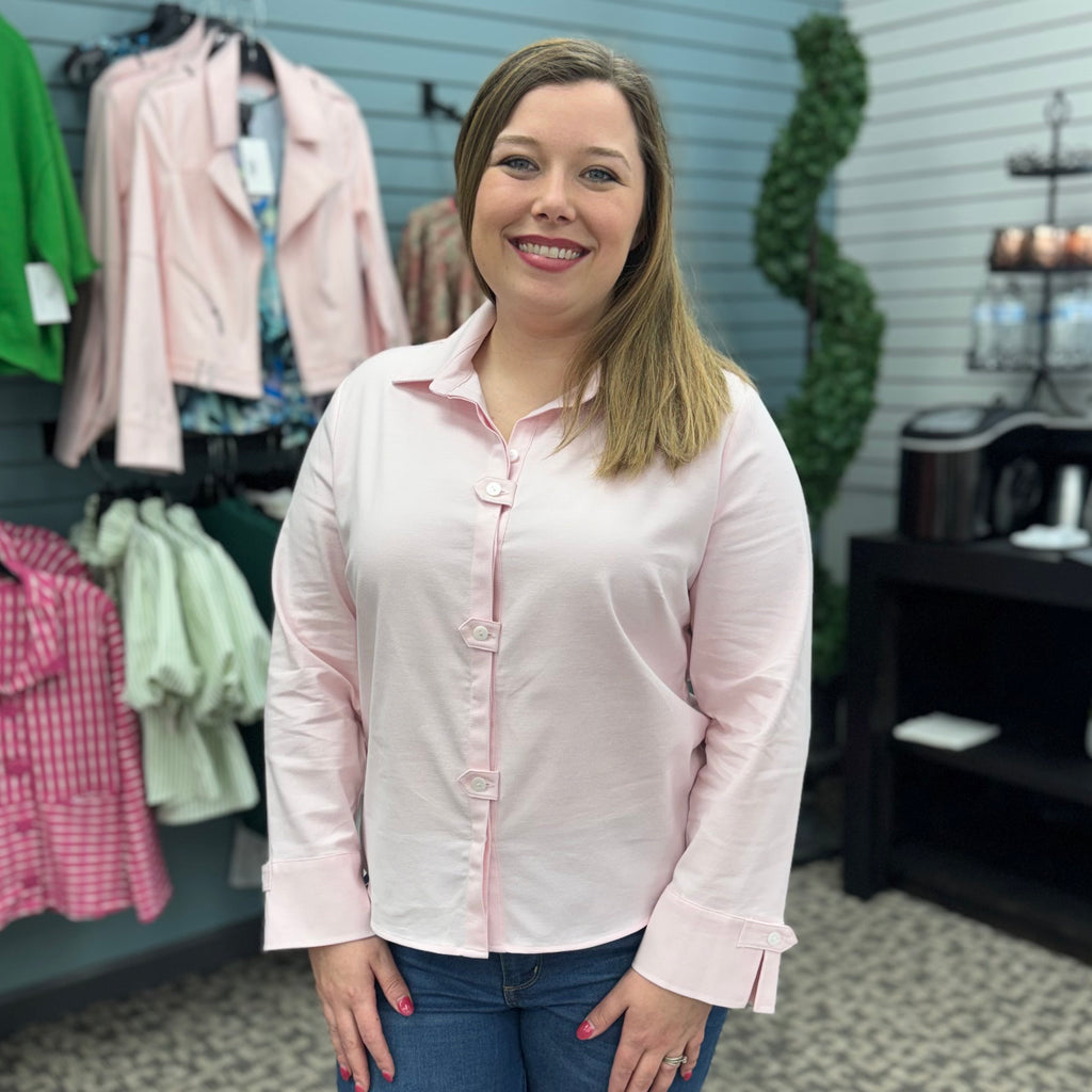 Stretch Cotton Tab Detail Shirt