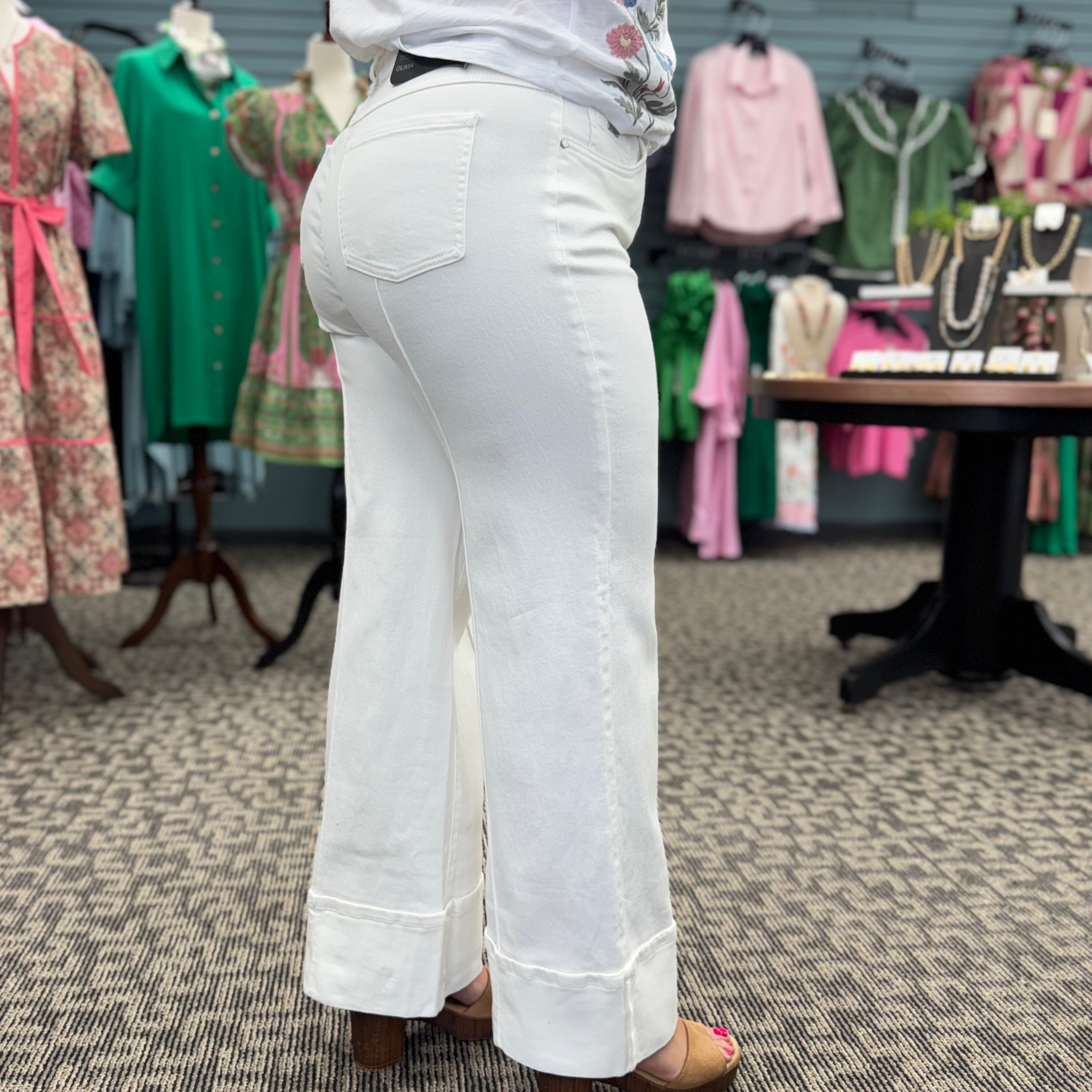 Olivia Cuffed Wide Leg Denim