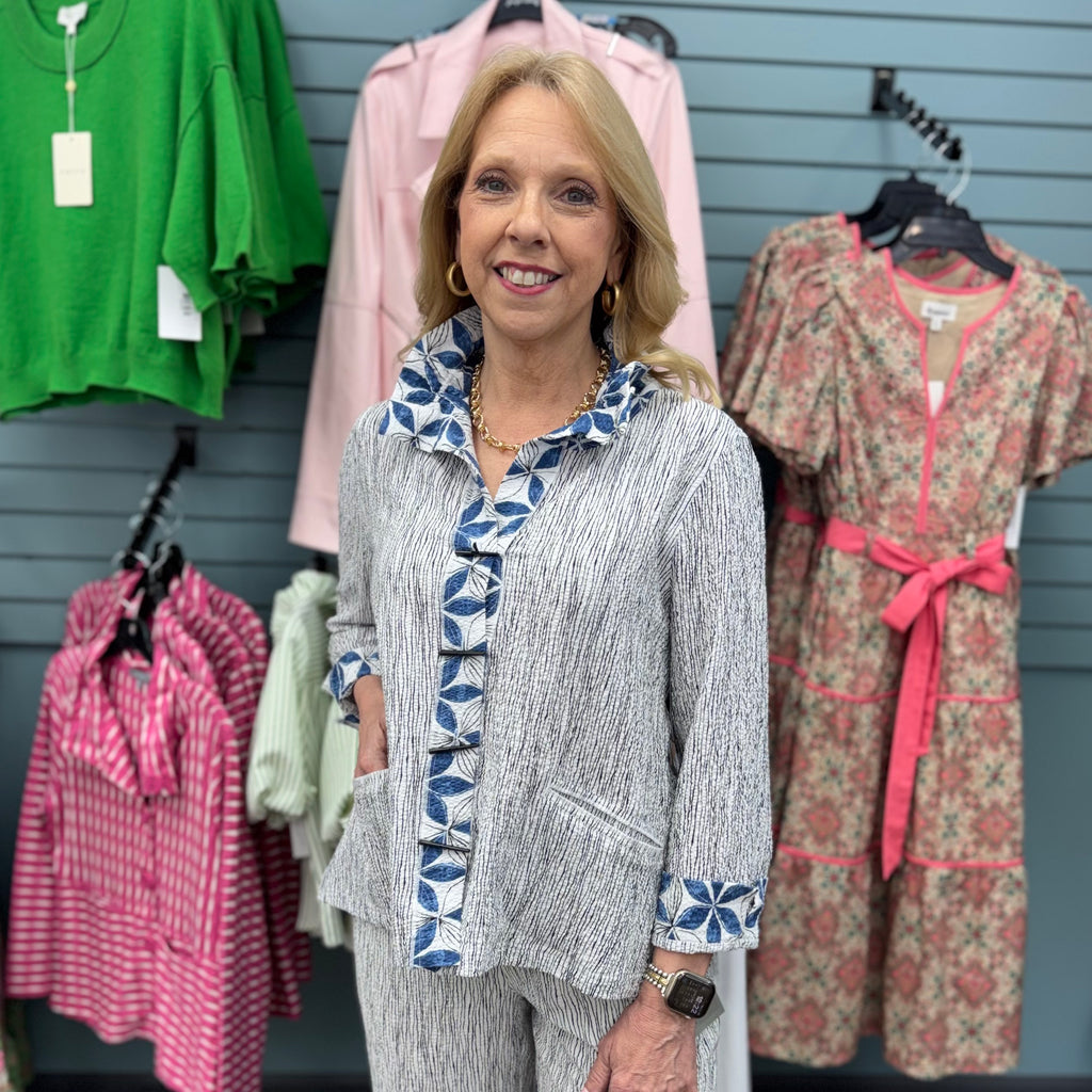 Crinkle Crepe Floral Mix Luna Jacket