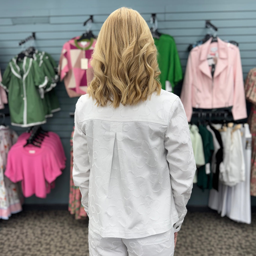 Etched Flower Pleat Back Jacket