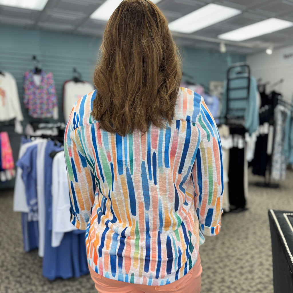 3/4 Sleeve Henley Top – Bright