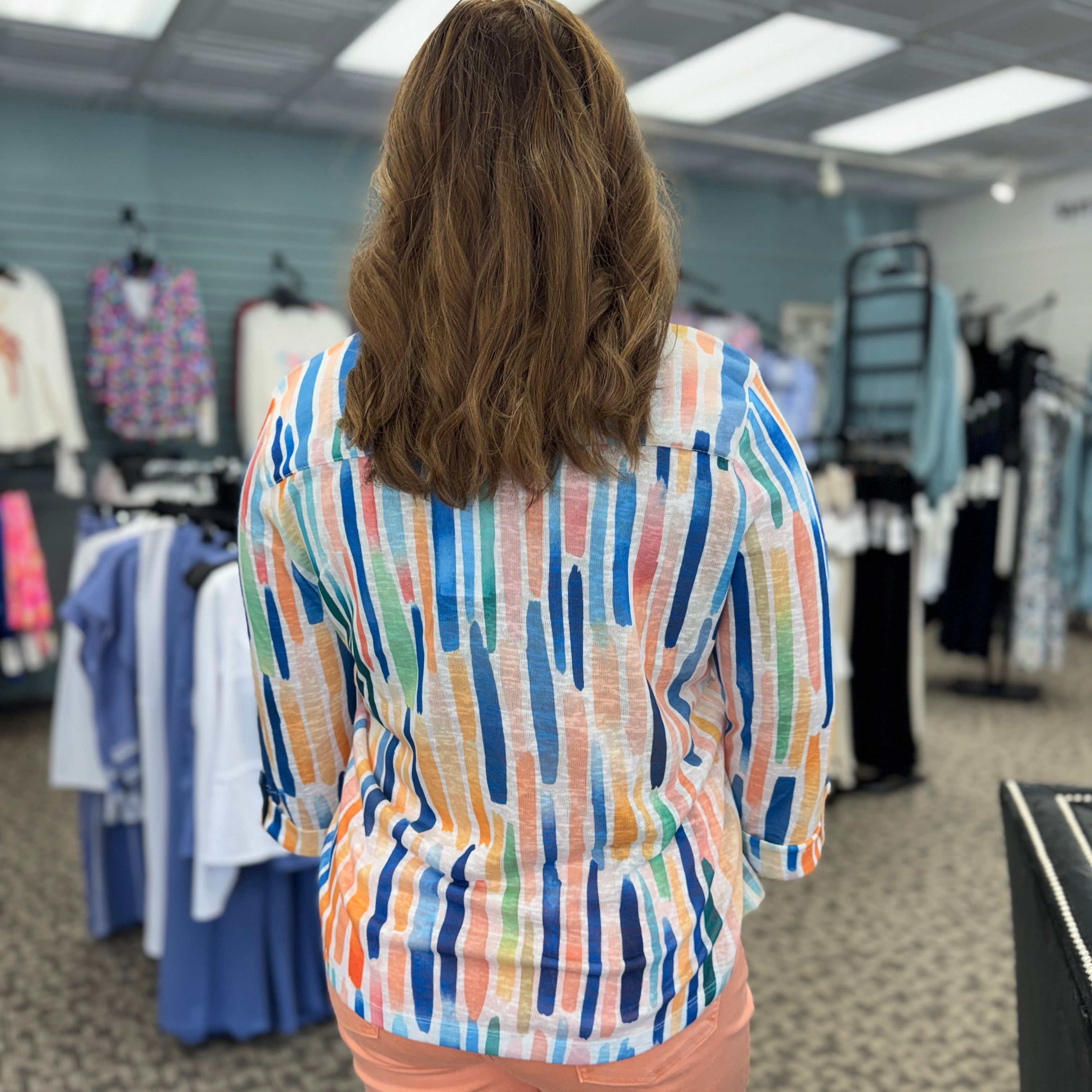 3/4 Sleeve Henley Top – Bright