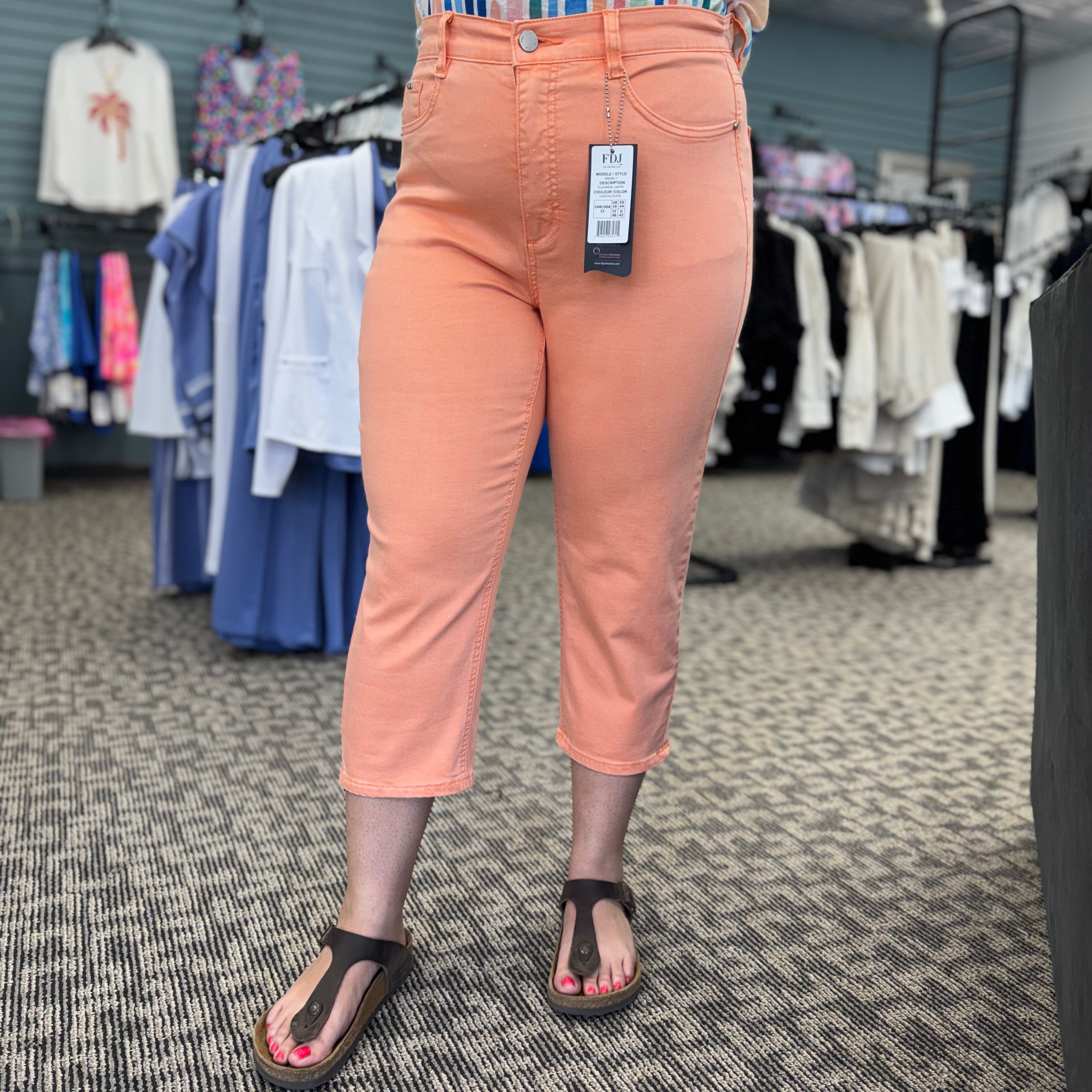 High-Rise Stretch Capri Pants