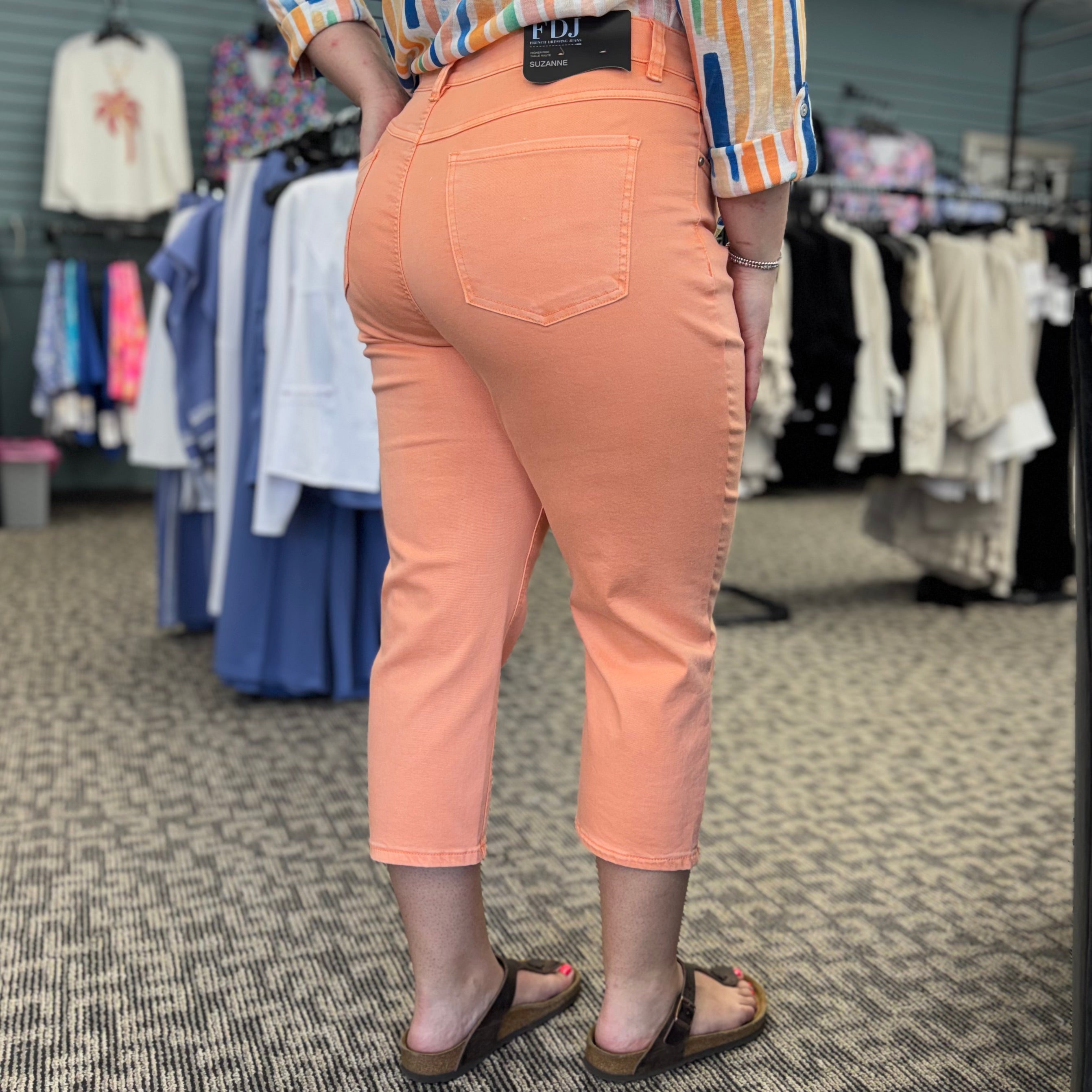High-Rise Stretch Capri Pants