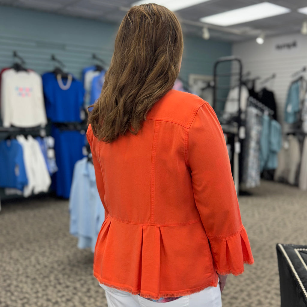 Flounce Sleeve Peplum Jacket