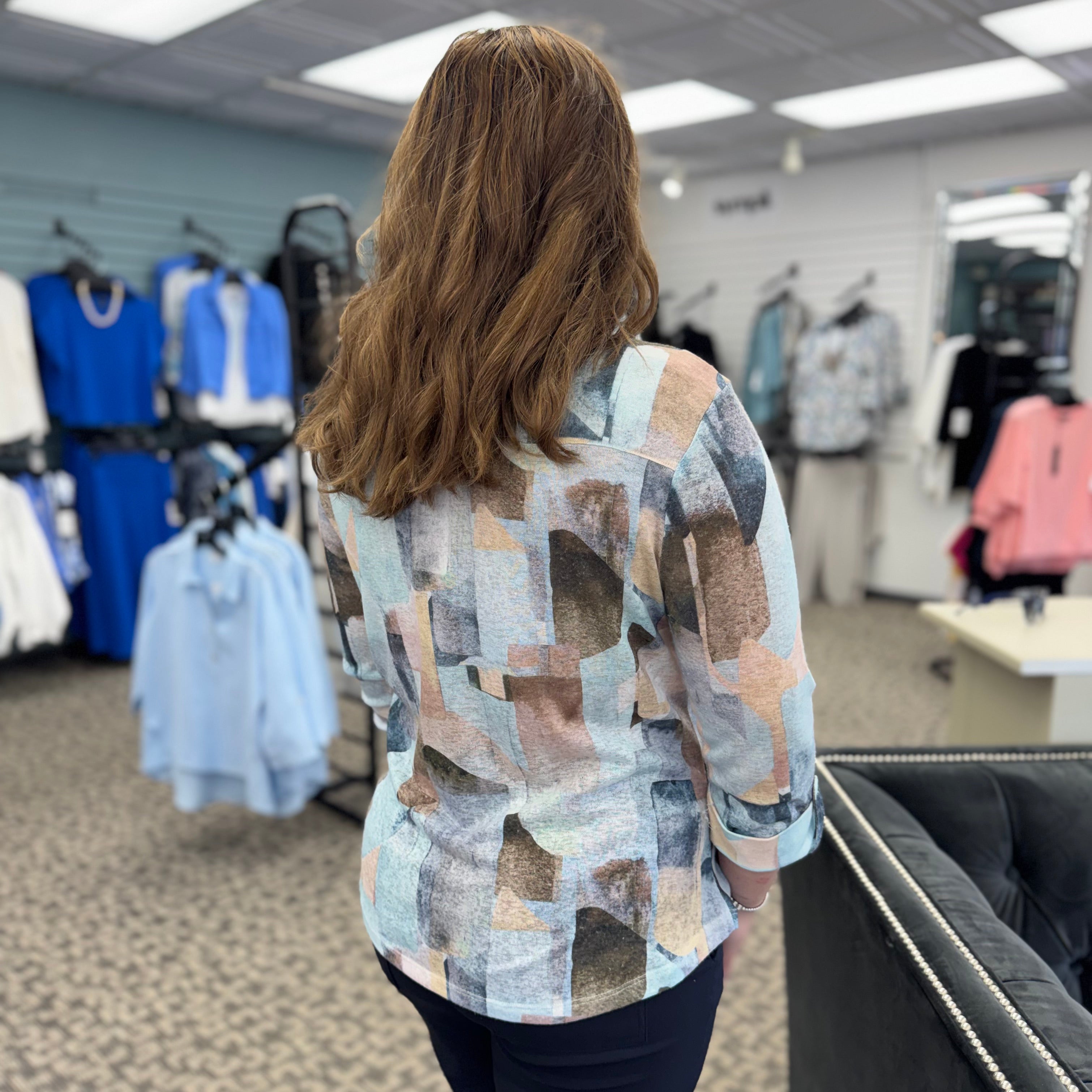 3/4 Sleeve Henley Top – Coppertone