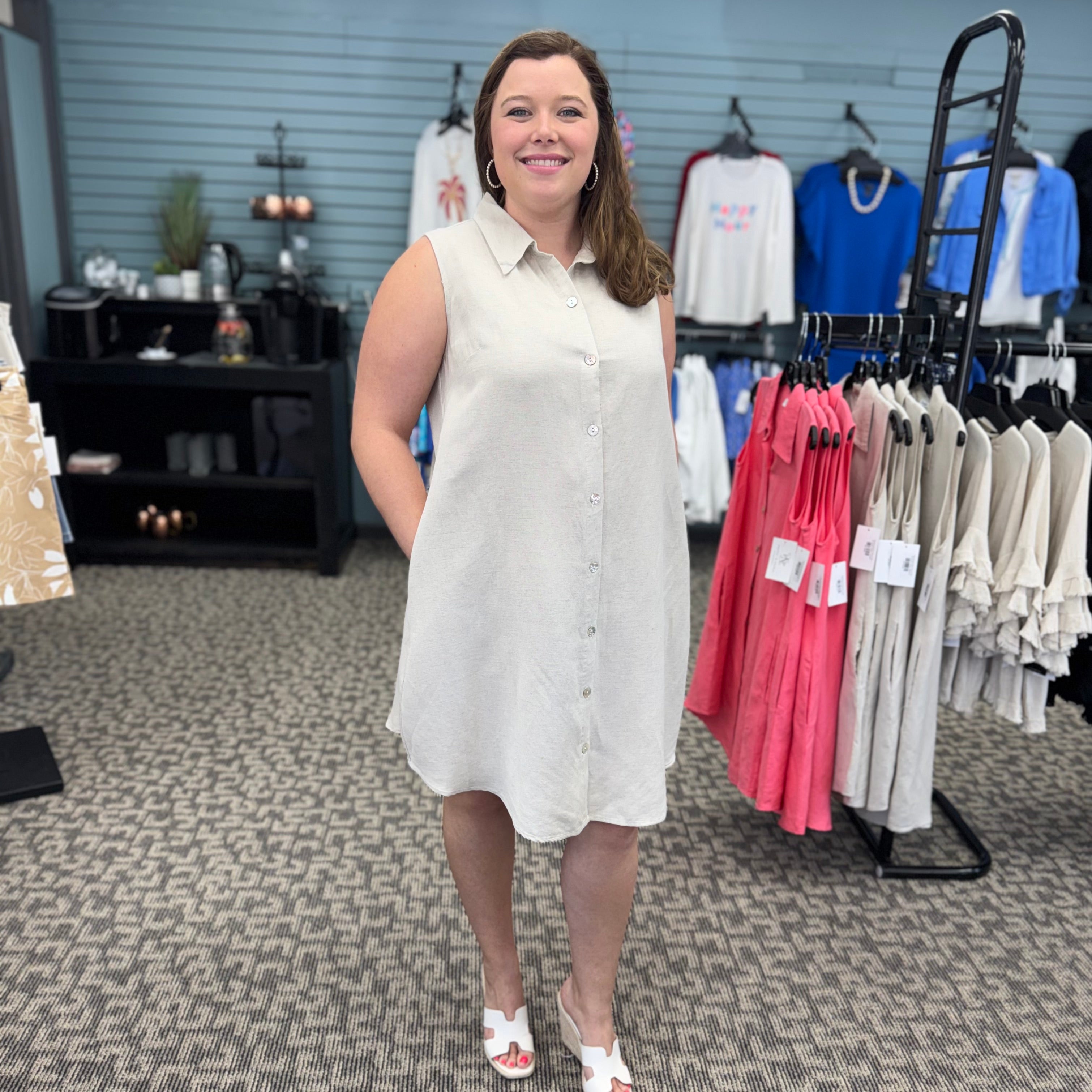 Sleeveless Back Button Dress by Toofan