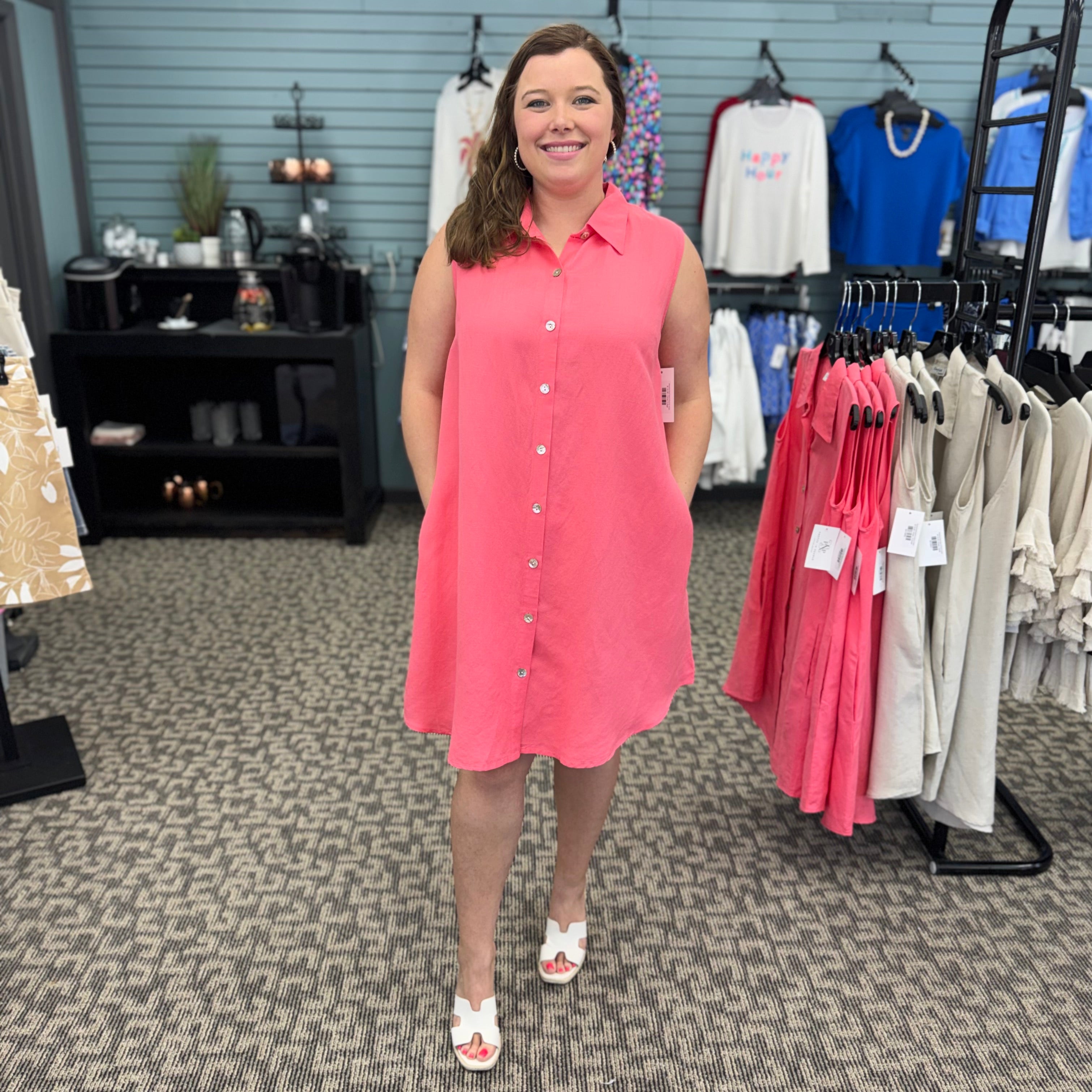Sleeveless Back Button Dress by Toofan