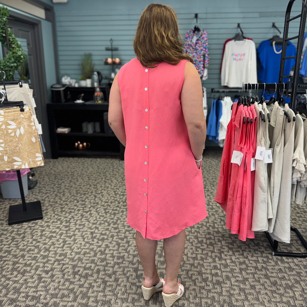 Sleeveless Back Button Dress by Toofan
