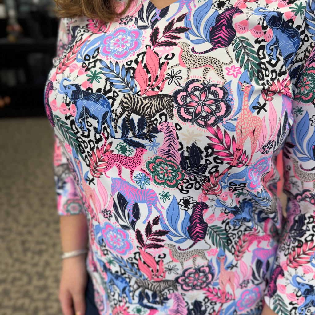 V-Neck 3/4 Sleeve Top