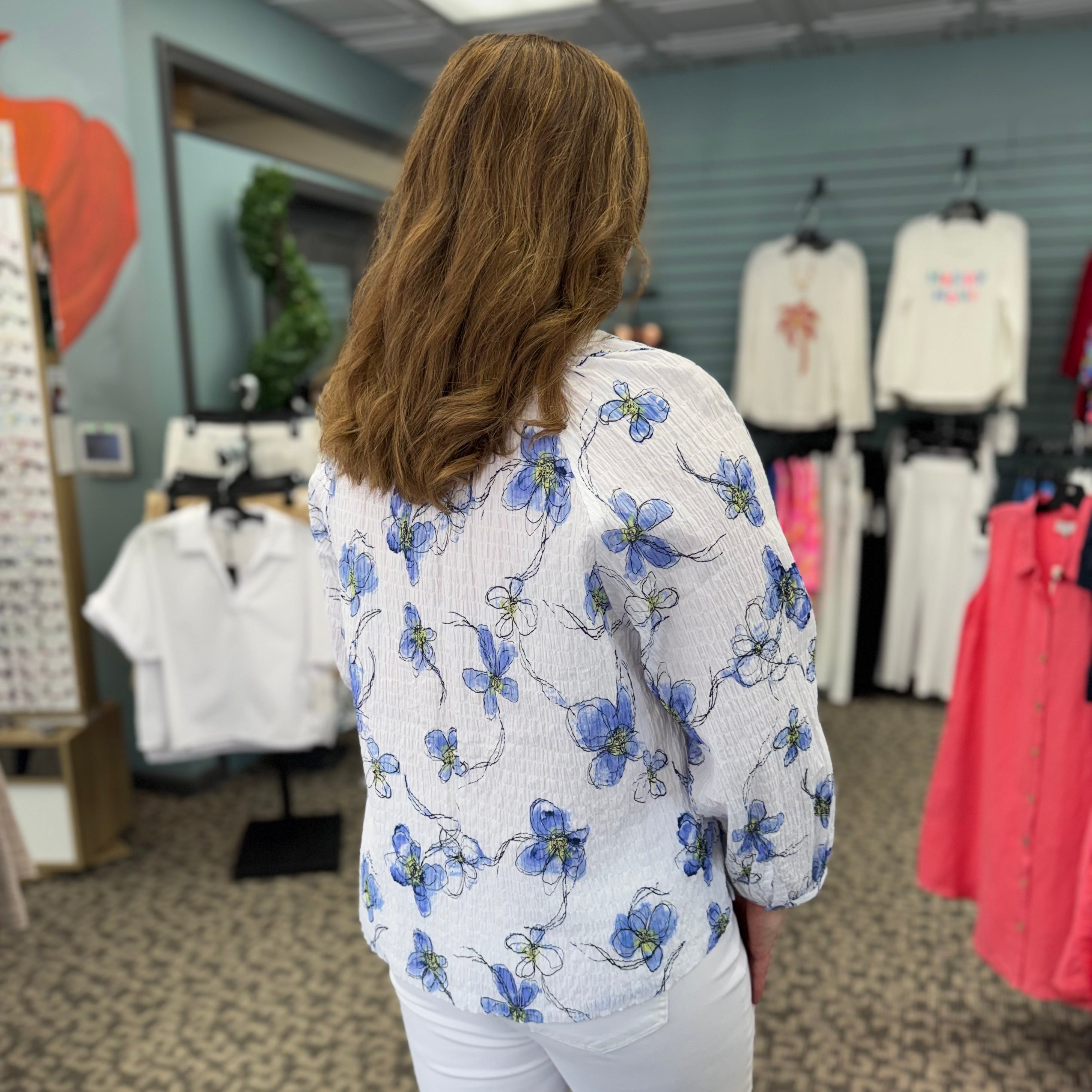Crinkle Cotton Wildflowers Romance Shirt