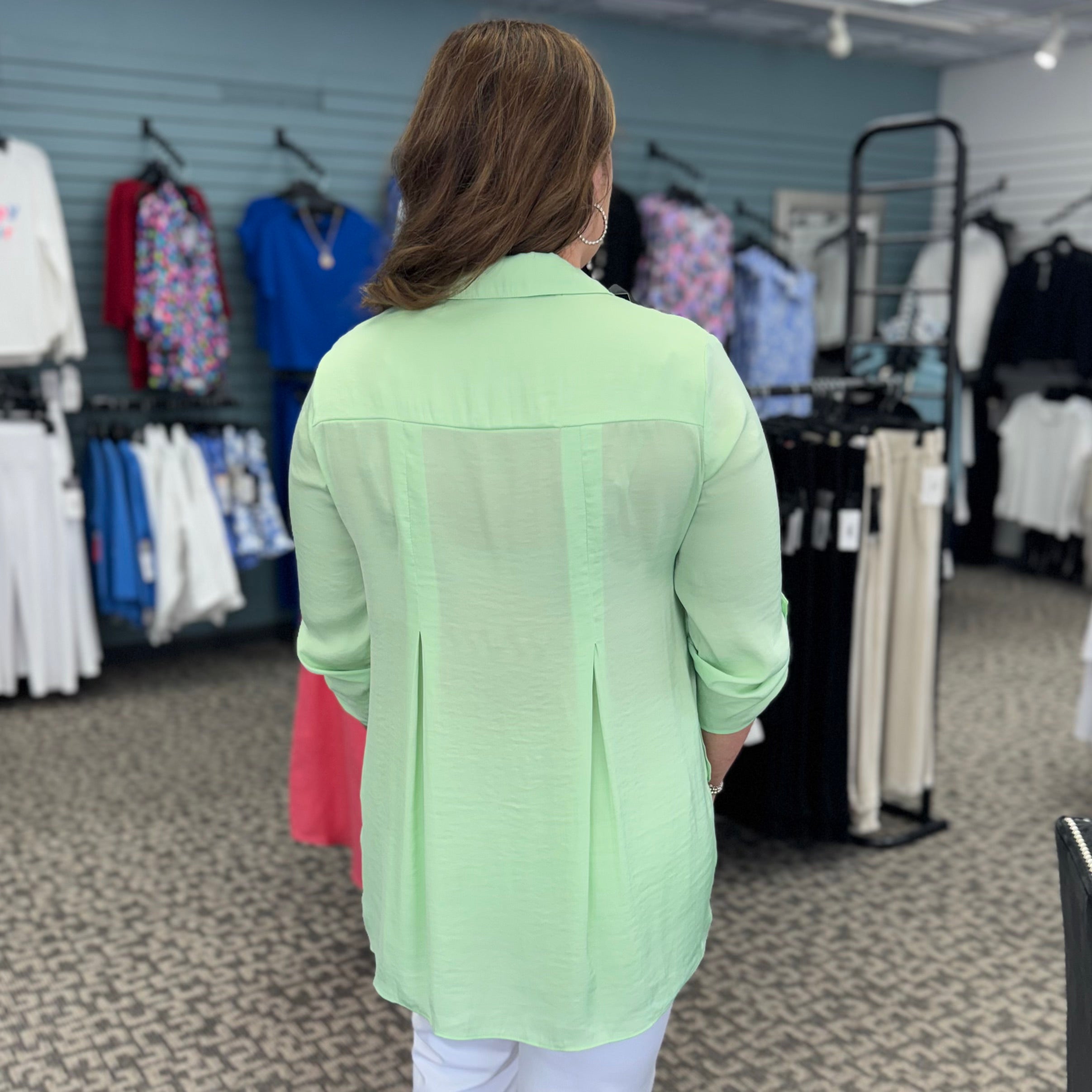 V-Neck Collared Woven Blouse