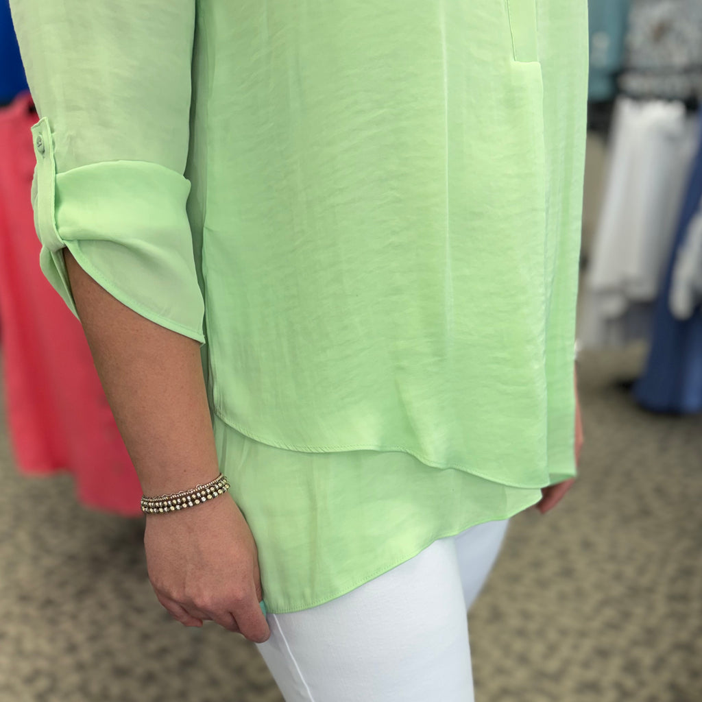 V-Neck Collared Woven Blouse