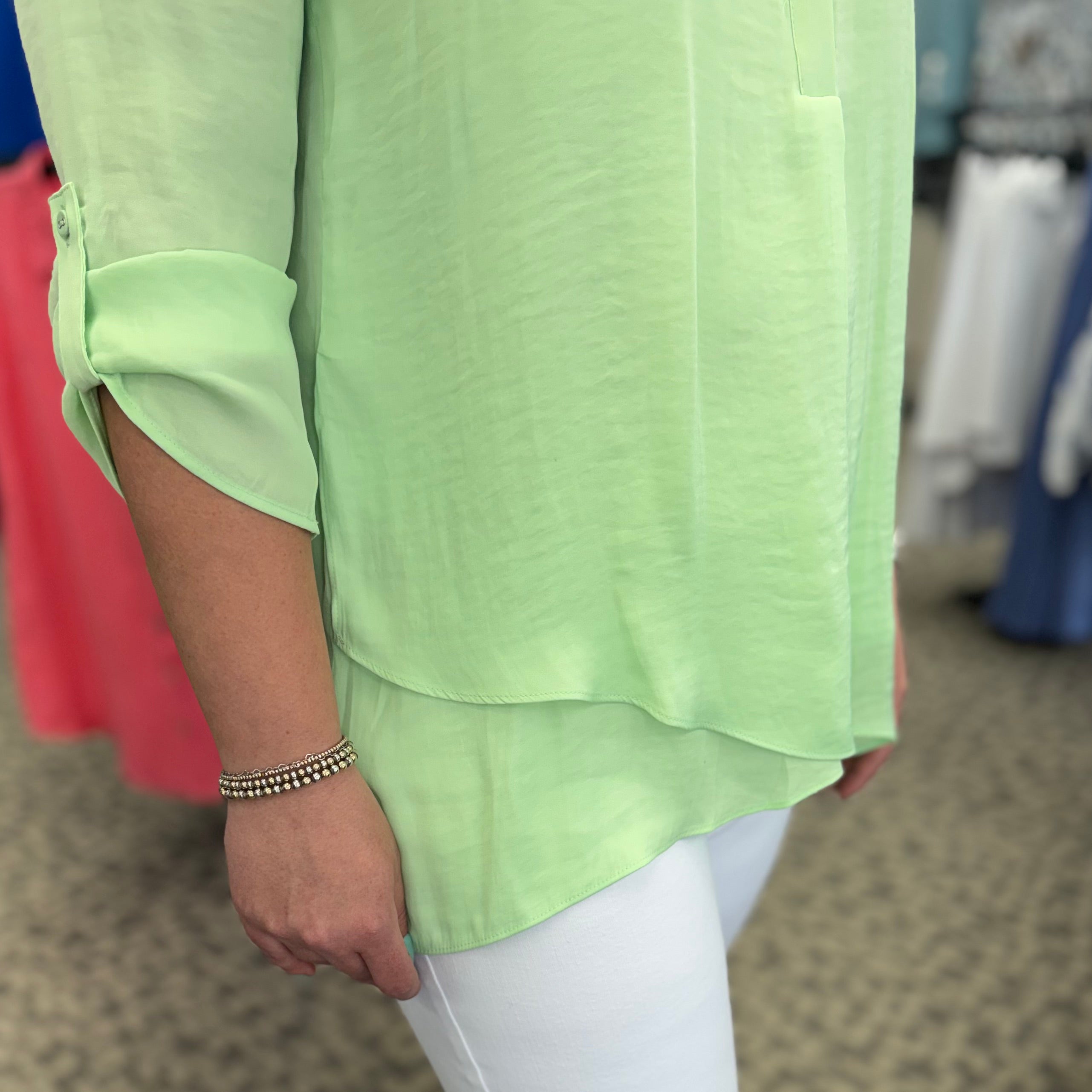 V-Neck Collared Woven Blouse