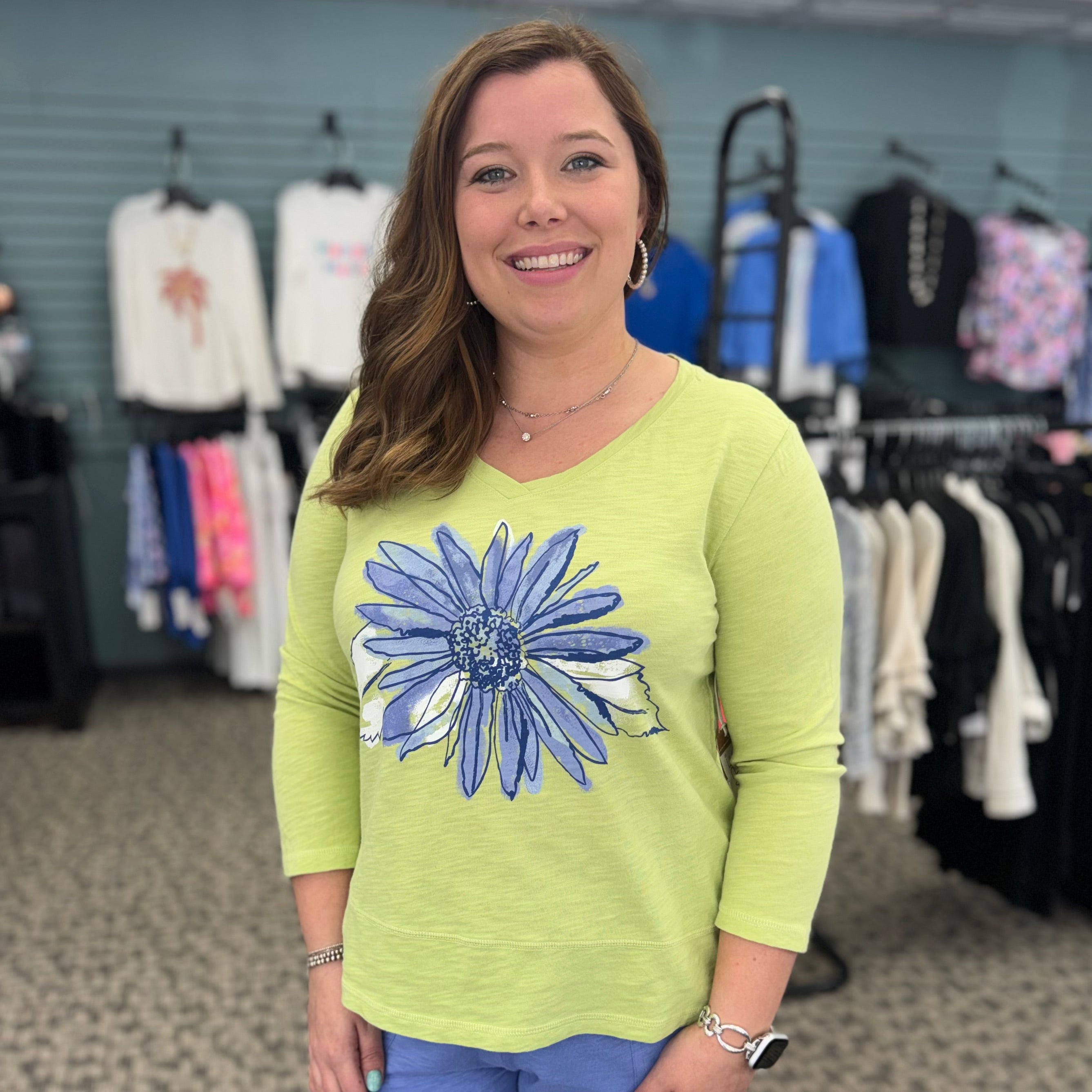 Destination Sunflower Easy V-Neck Tee