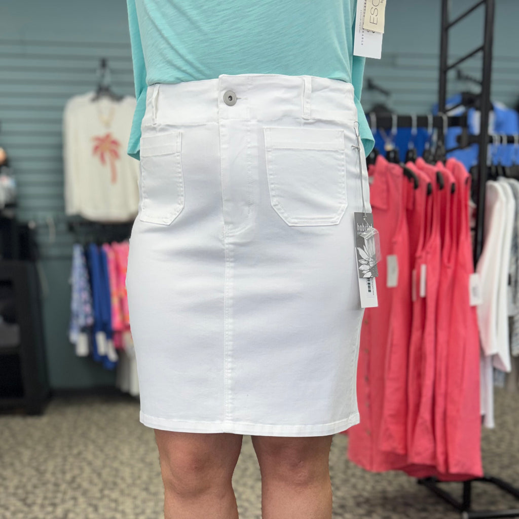 Stretch Denim Straight Skirt