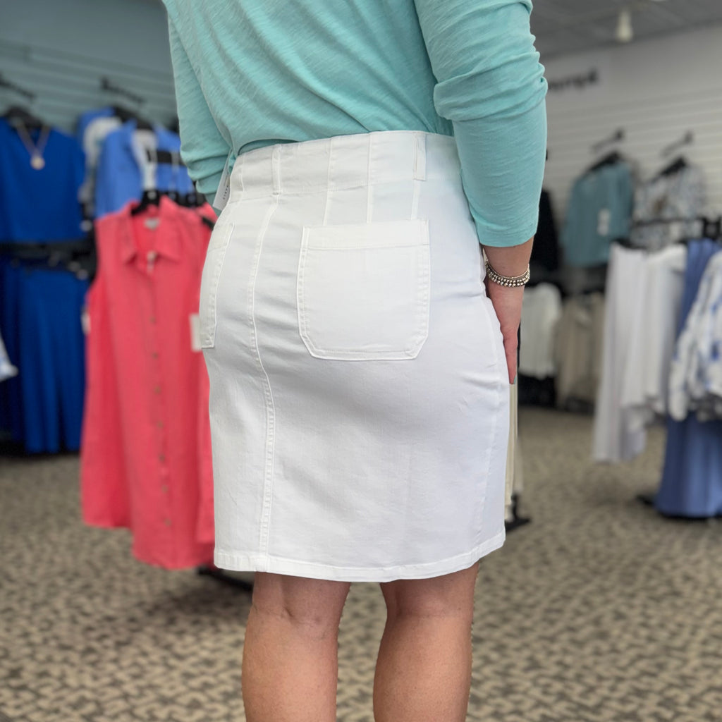 Stretch Denim Straight Skirt