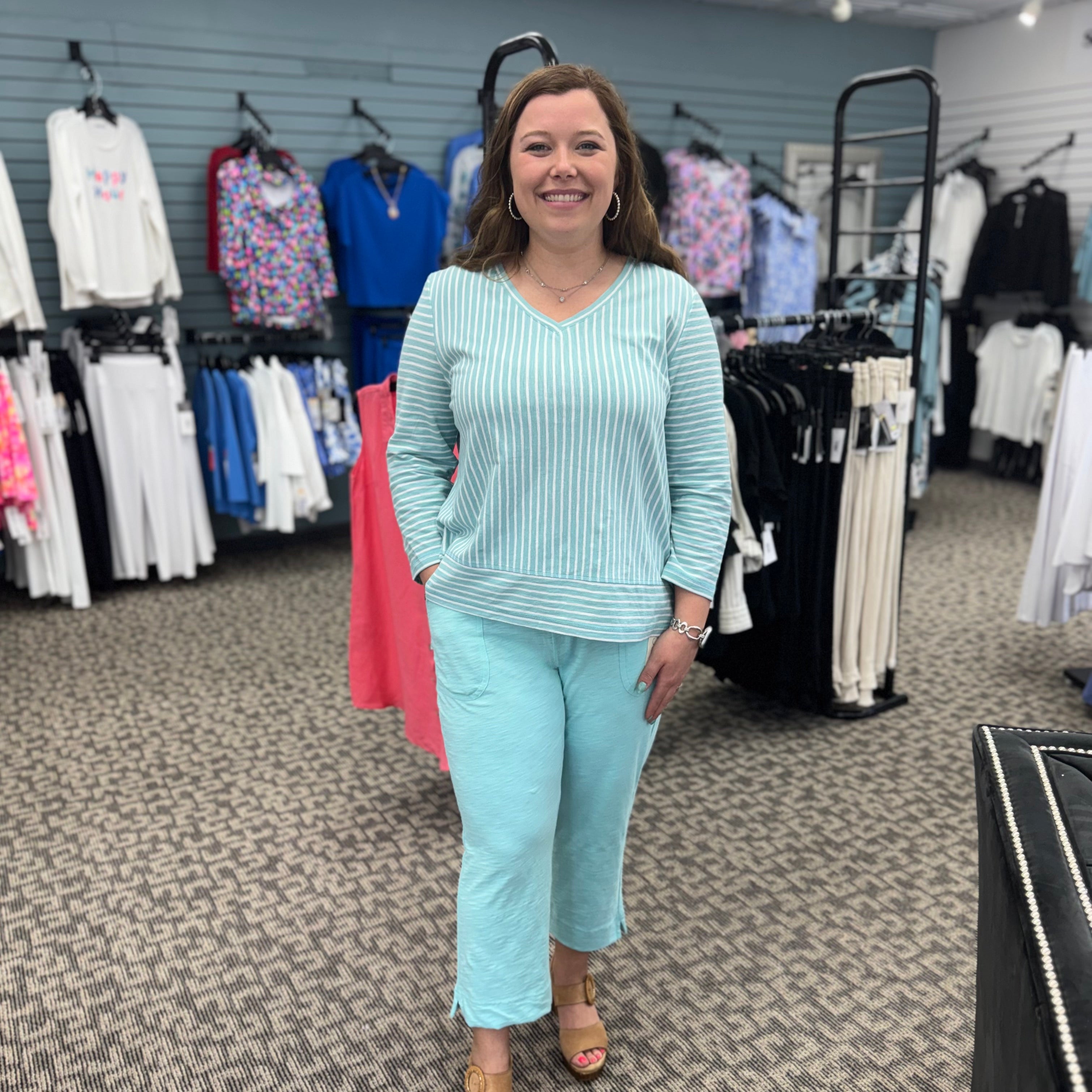 Cotton Slub Pocket Capri