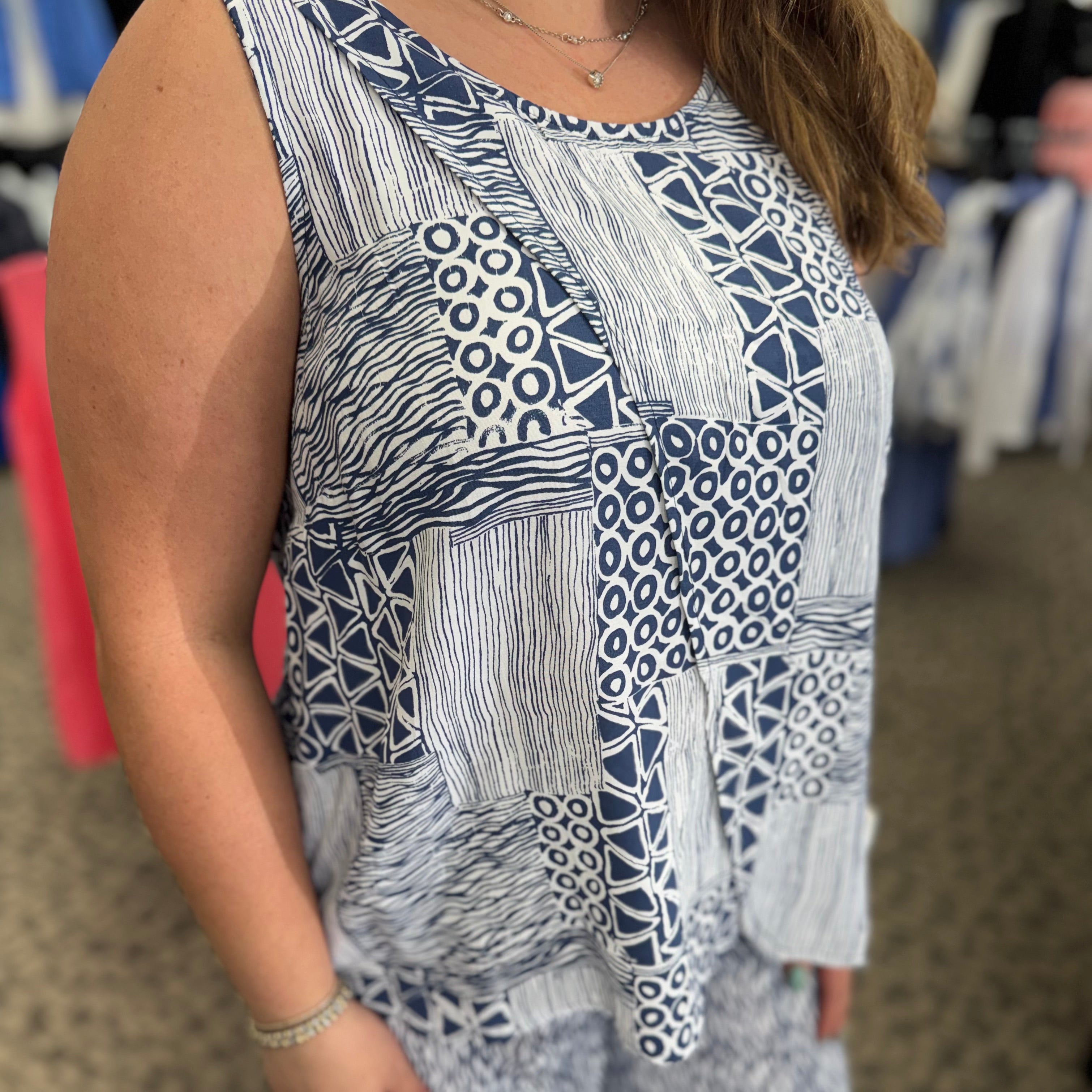Viscose Rayon Crepe Bali Overlay Tank