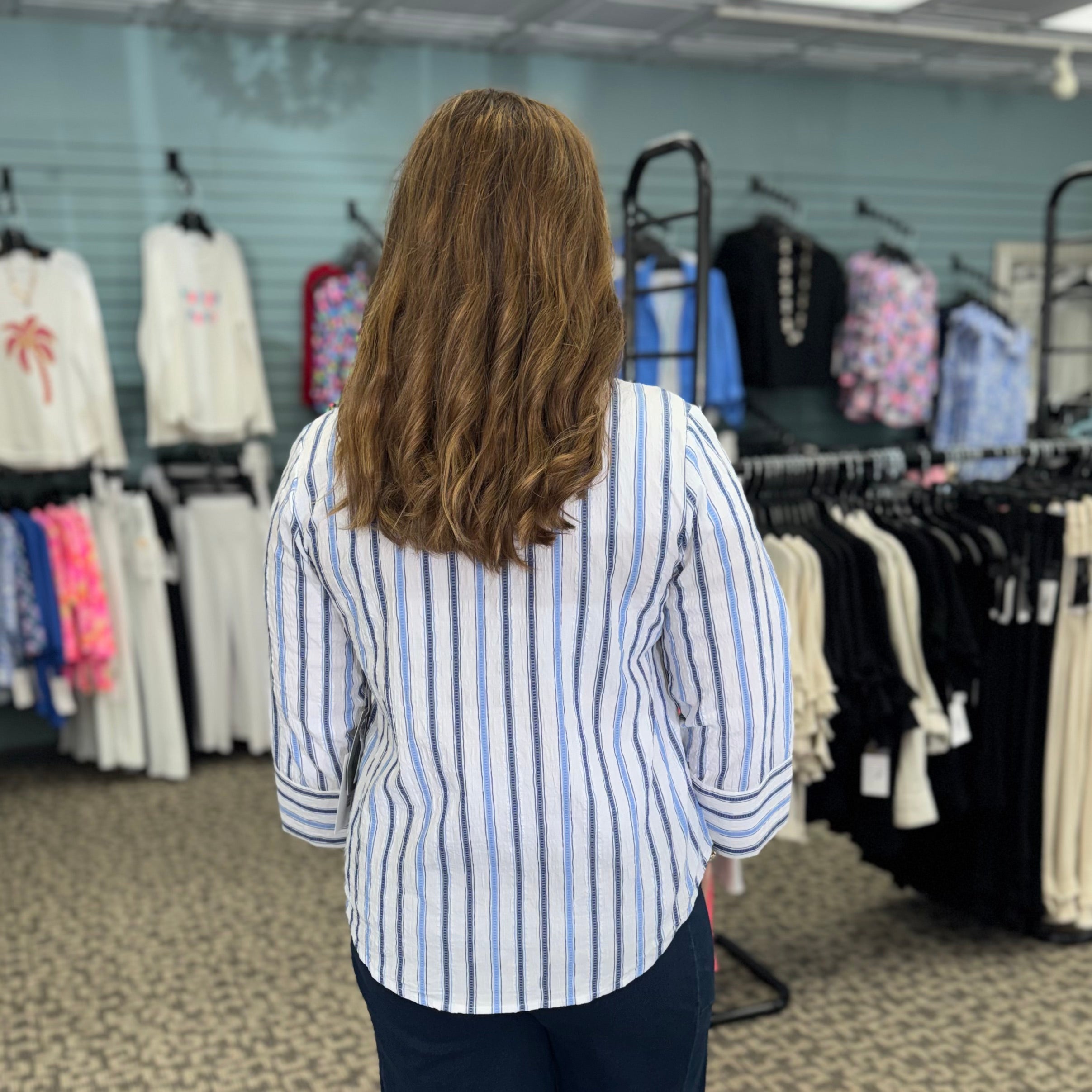 Hampton Stripe Half Placket Pullover