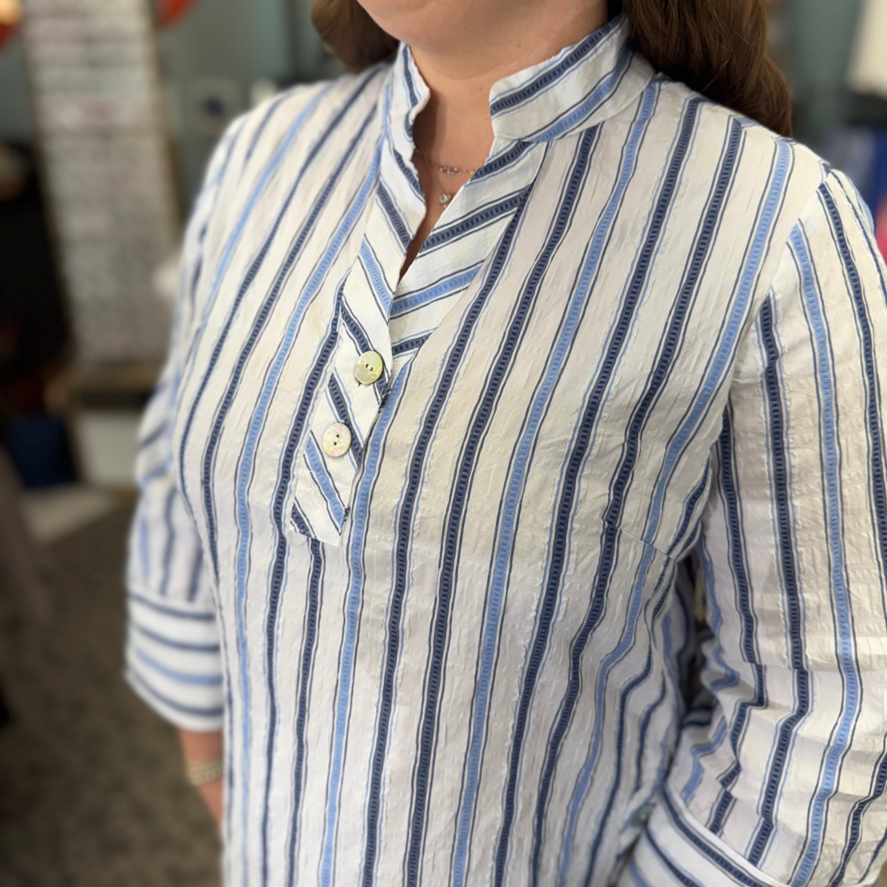 Hampton Stripe Half Placket Pullover
