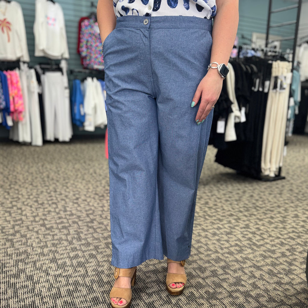 Button Zip Front Ankle Pant