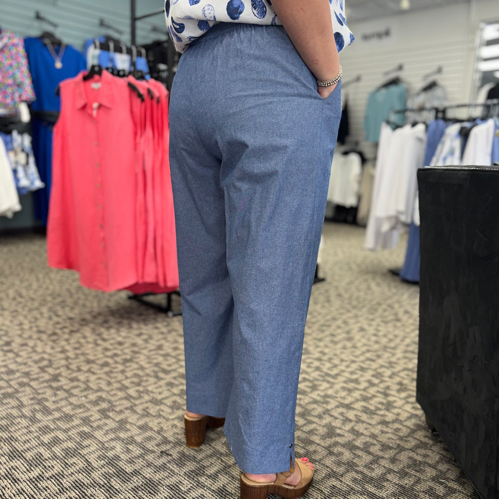 Button Zip Front Ankle Pant