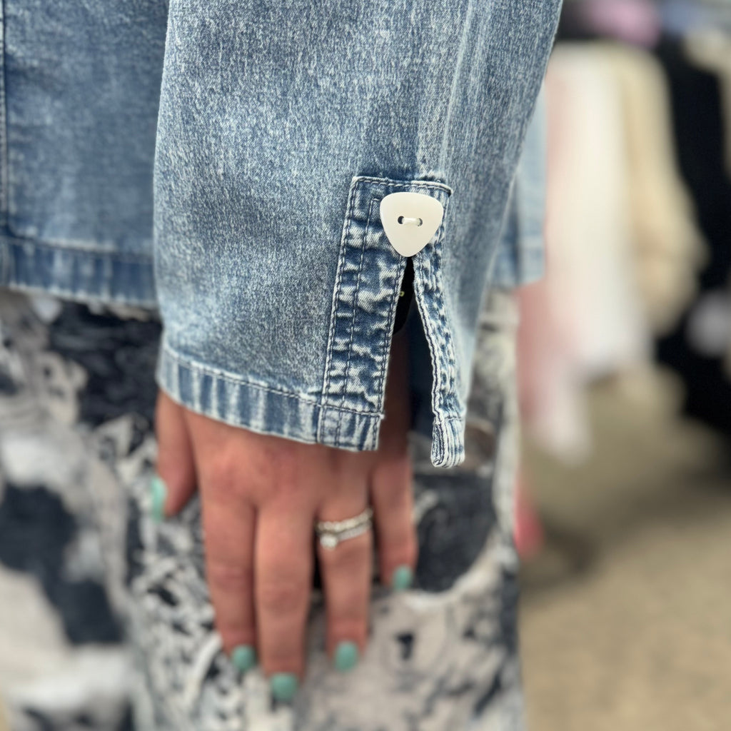 Washed Denim Shirt Jacket
