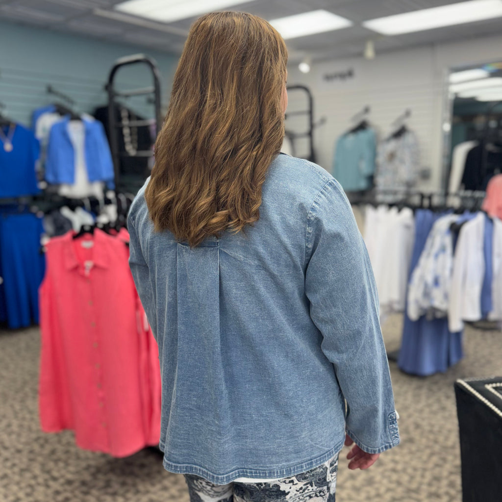 Washed Denim Shirt Jacket