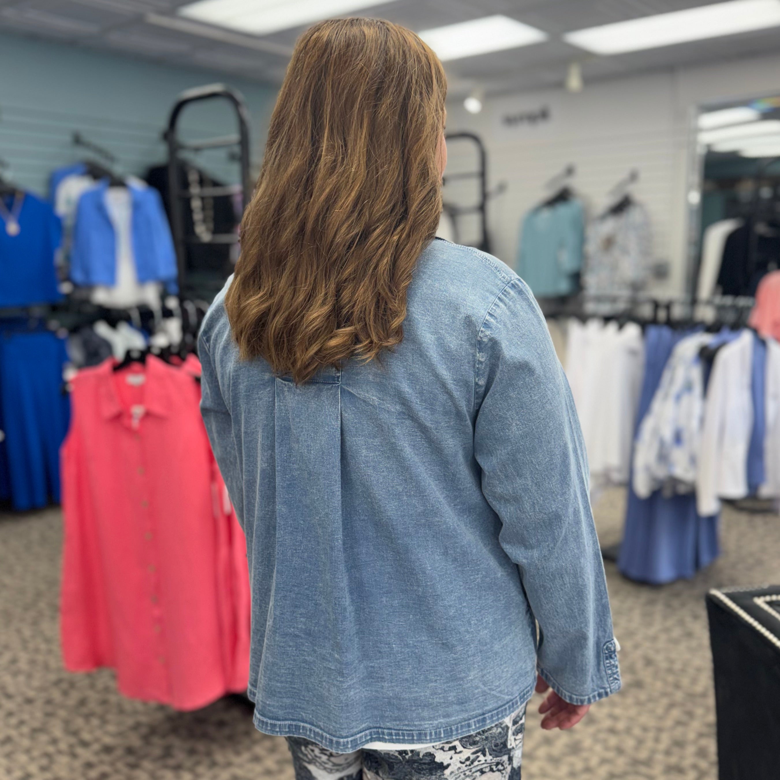 Washed Denim Shirt Jacket