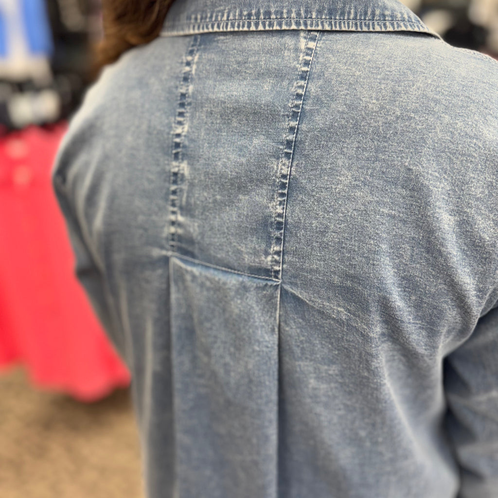 Washed Denim Shirt Jacket