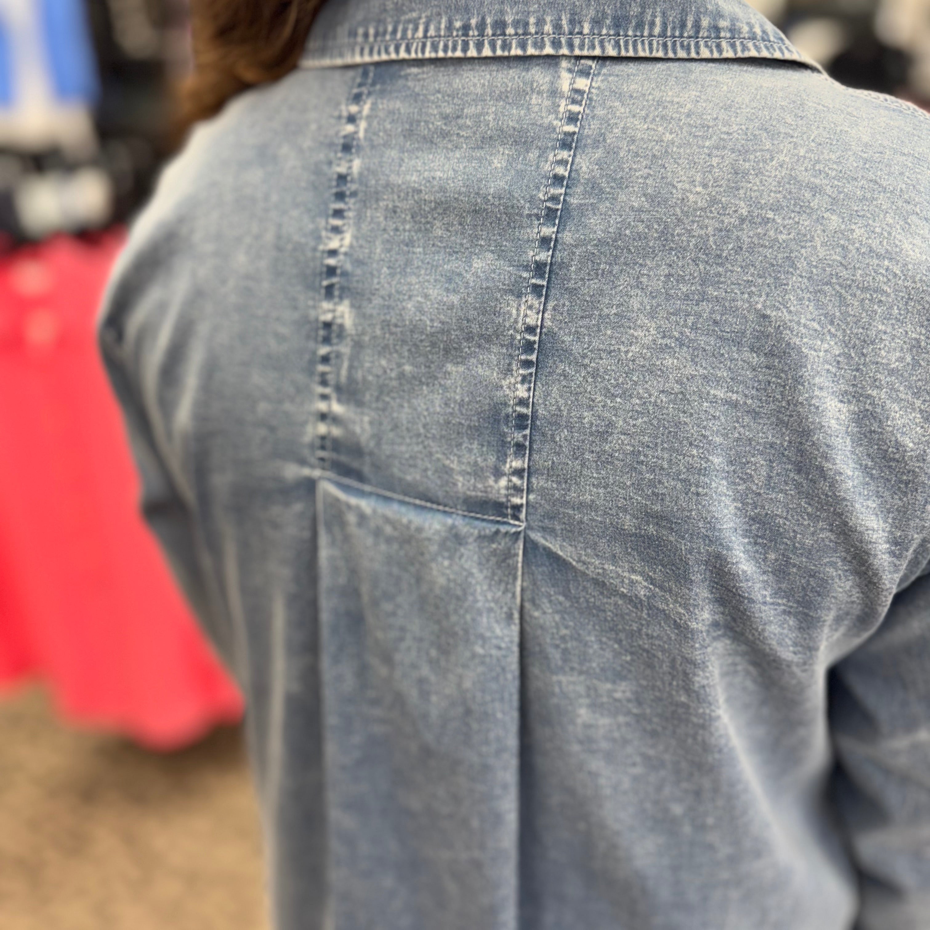 Washed Denim Shirt Jacket
