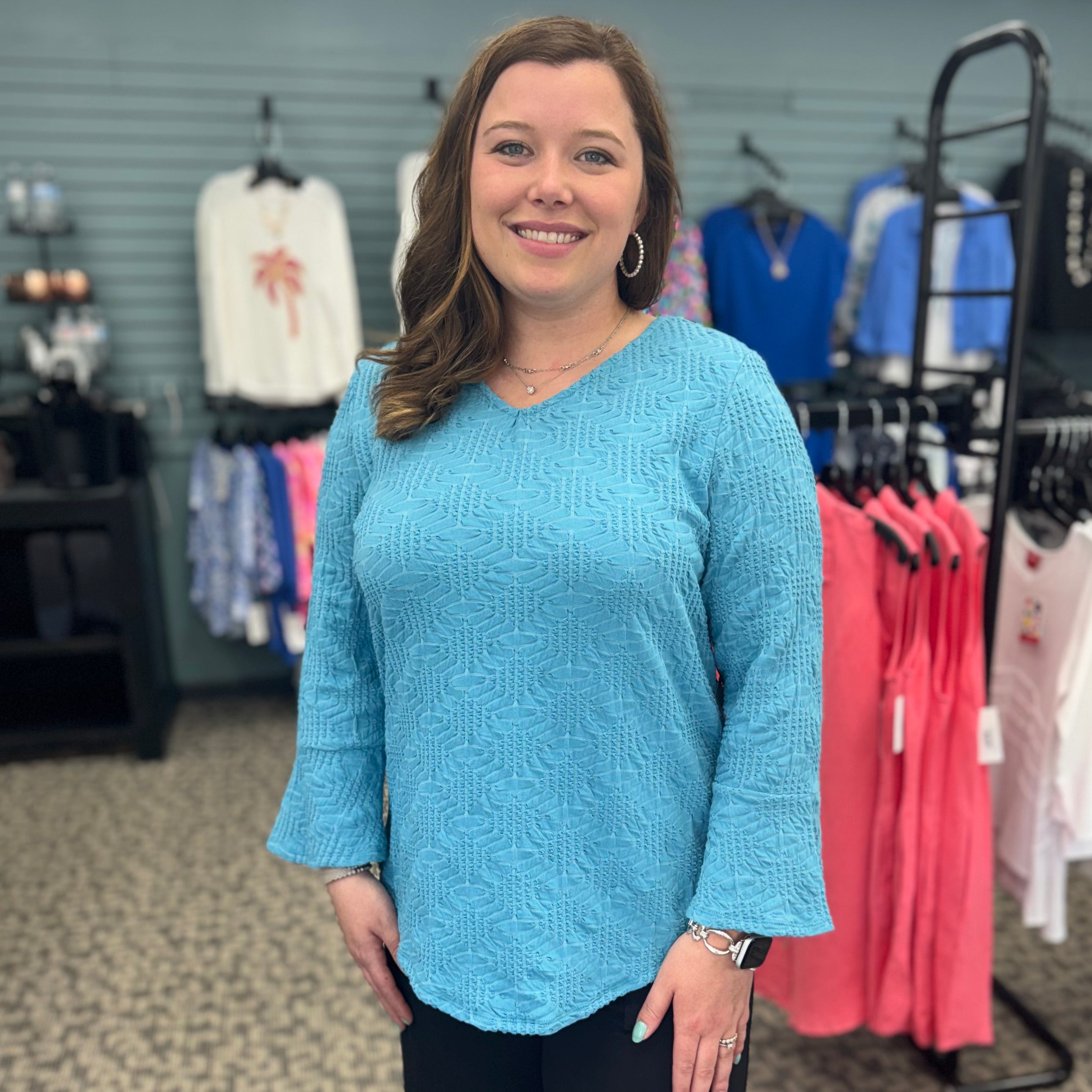 Sunburst Knit Swing Top